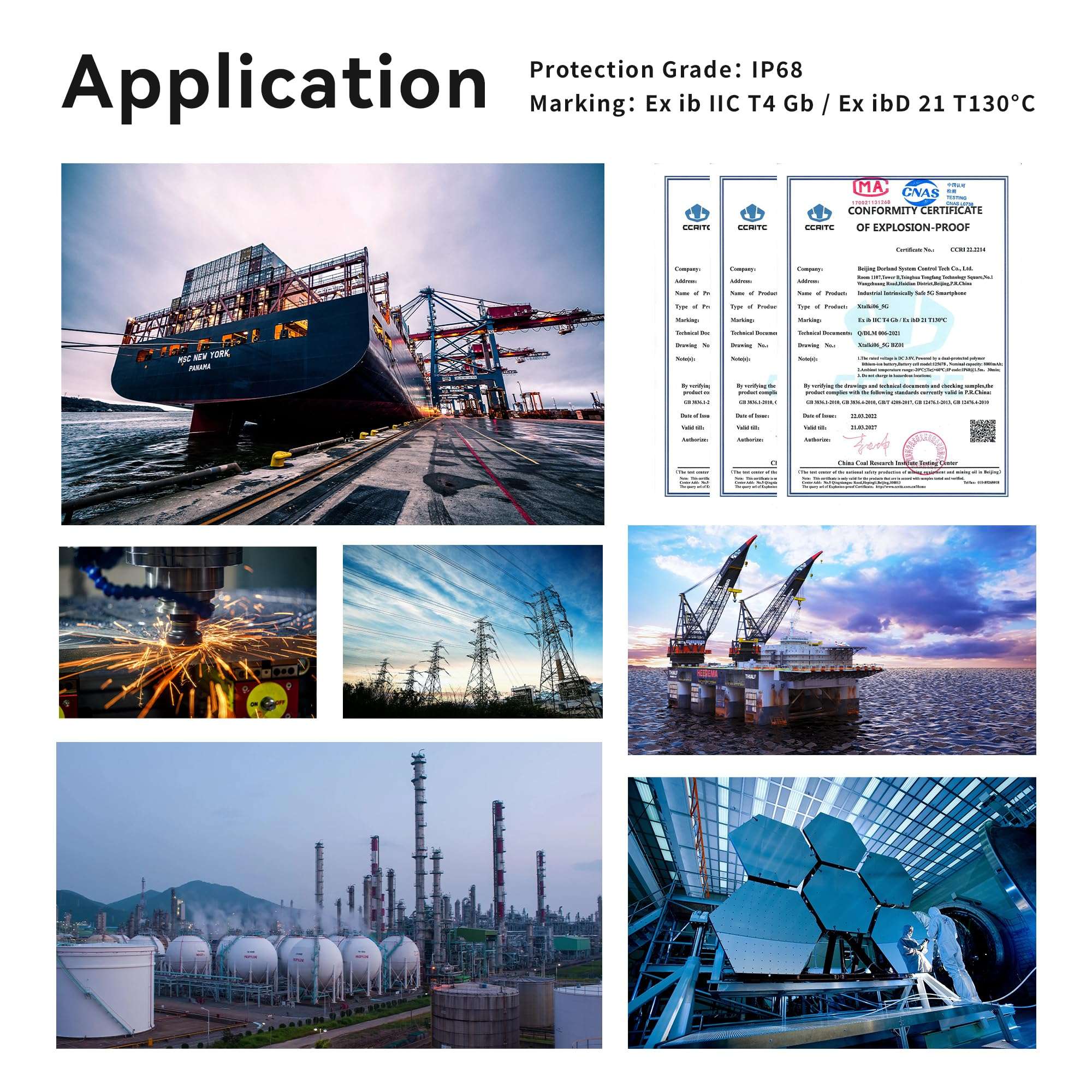 DORLAND Xtalki06_5G Android 11 Smartphones,Satellite Phones,Intrinsically Safe Phones,8000mAh Explosion-Proof Battery,Rugged Cell Phone Walkie Talkie,6" Large Screen| 6GB+256GB|NFC|Fingerprint Unlock 5