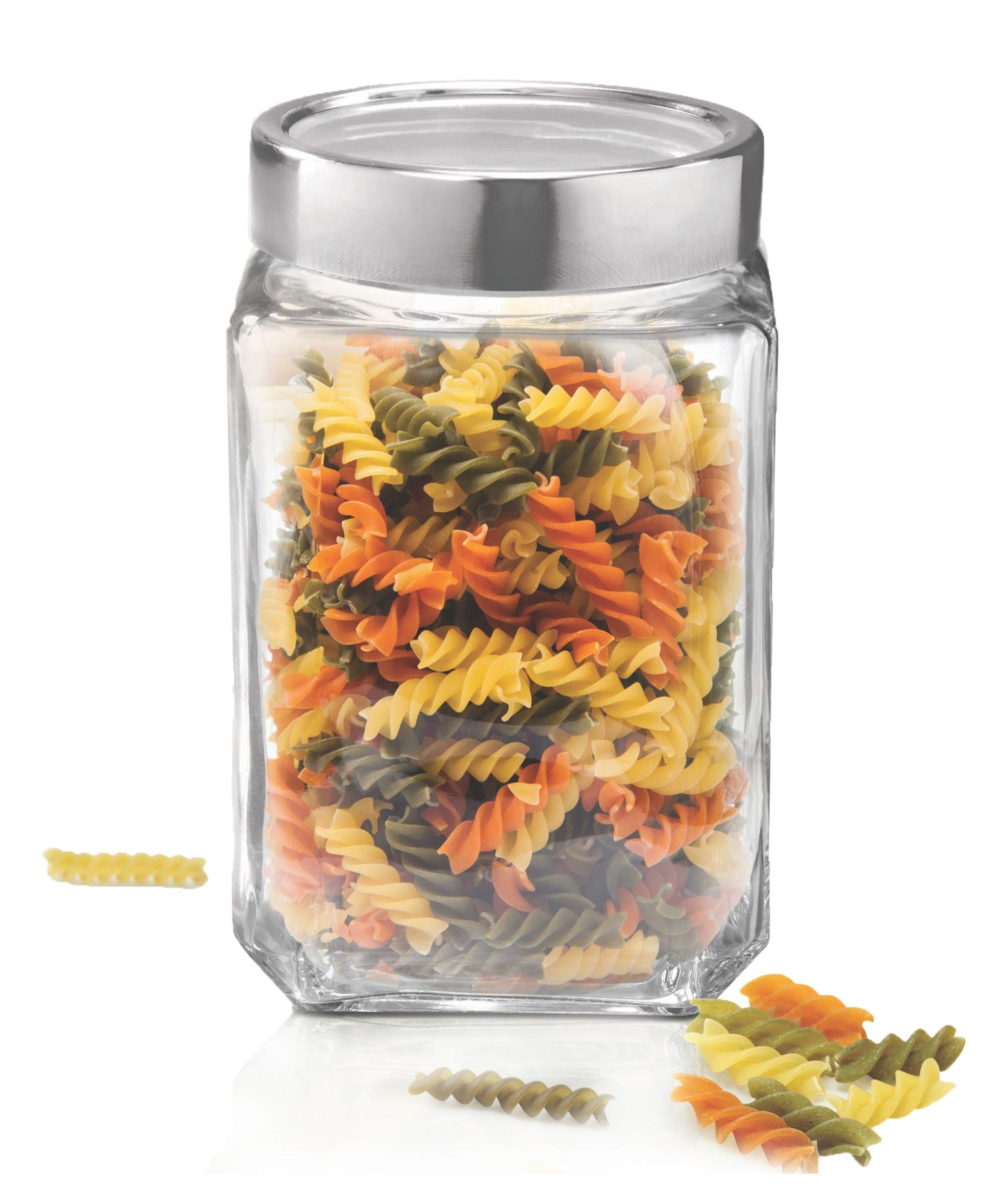 Treo by Milton Cube Storage Glass Jar, 1800 ml, Transparent | Storage Jar | Modular | Kitchen Organizer | Modular | Multipurpose Jar | BPA Free 1