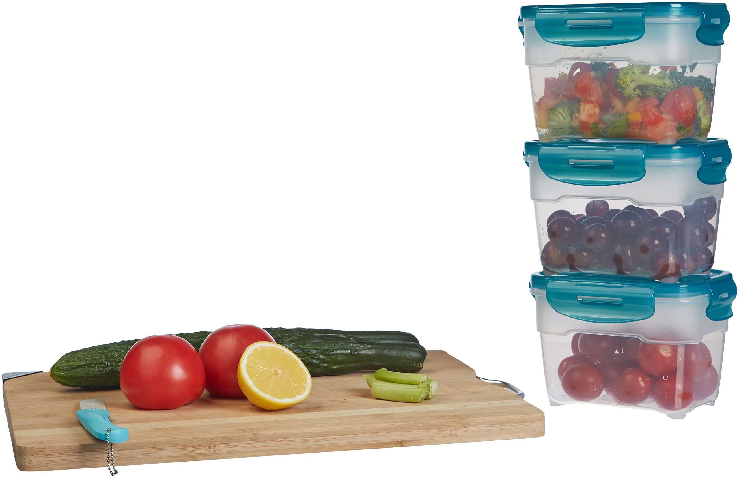 AmazonBasics Food Storage Containers, 1 Litre, Set of 3, Multicolor Food Storage Containers, 0.8 Litres, Set of 3, Multicolor 5