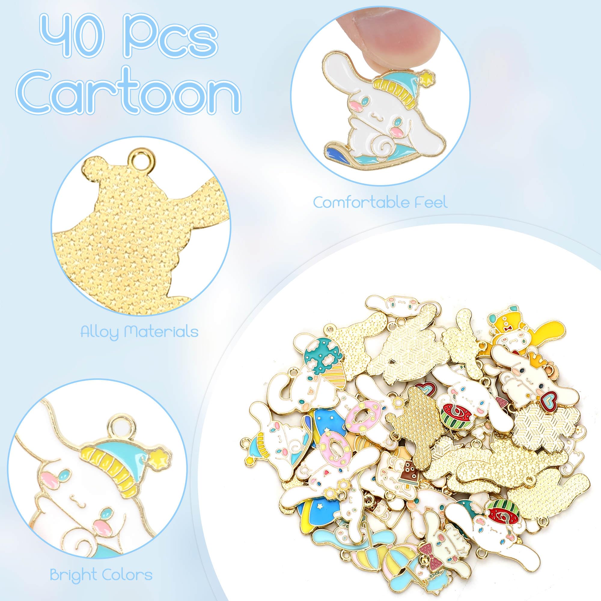 Rantonly 40 Pcs Anime Cartoon Charms for Jewelry Making, Animal Charms Alloy Enamel Pendants Charms for Bracelets Necklaces Earrings Keychain DIY Crafting 4