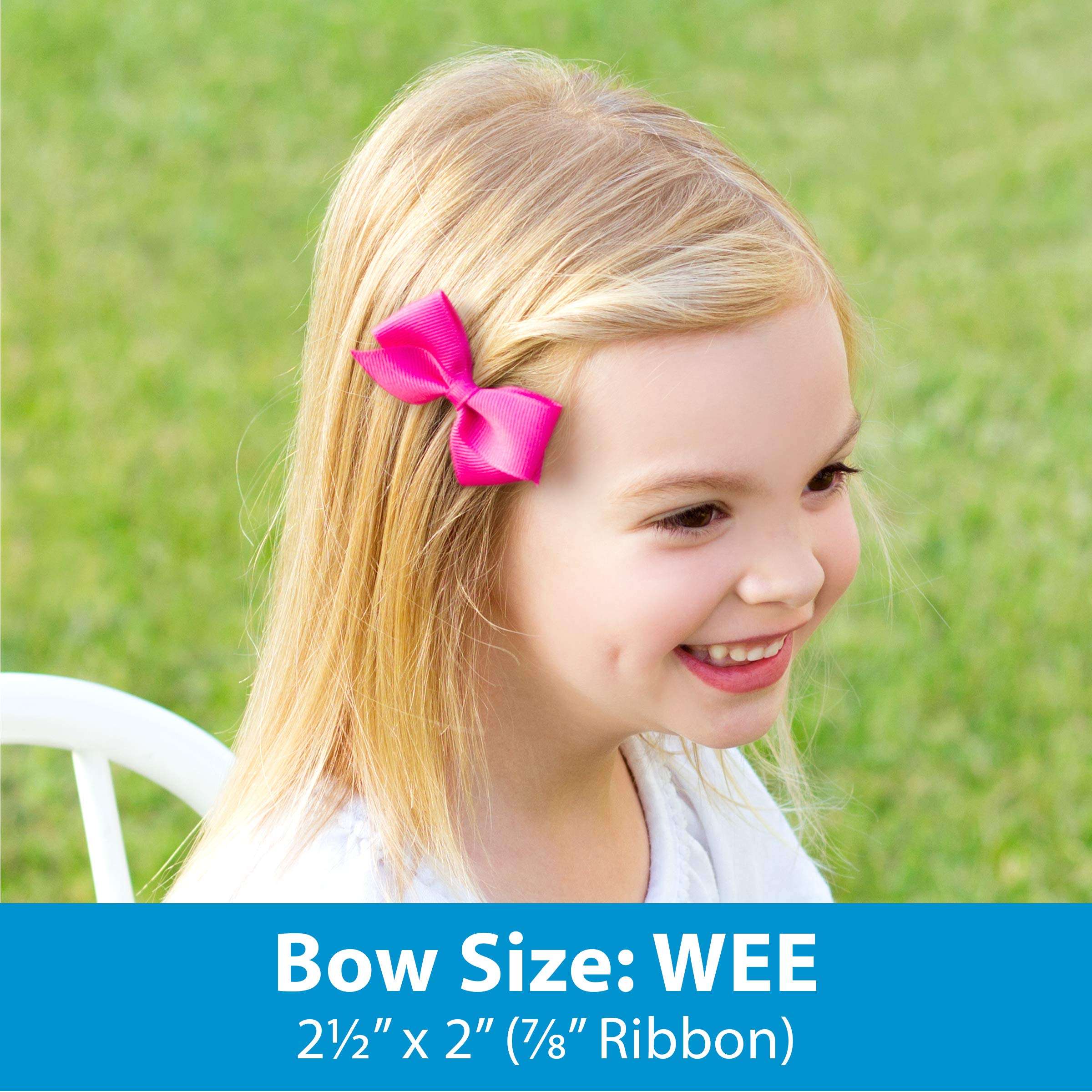 Wee Ones Girl's Wee Grosgrain Hair Bow on No Slip Clip - Watermelon 3