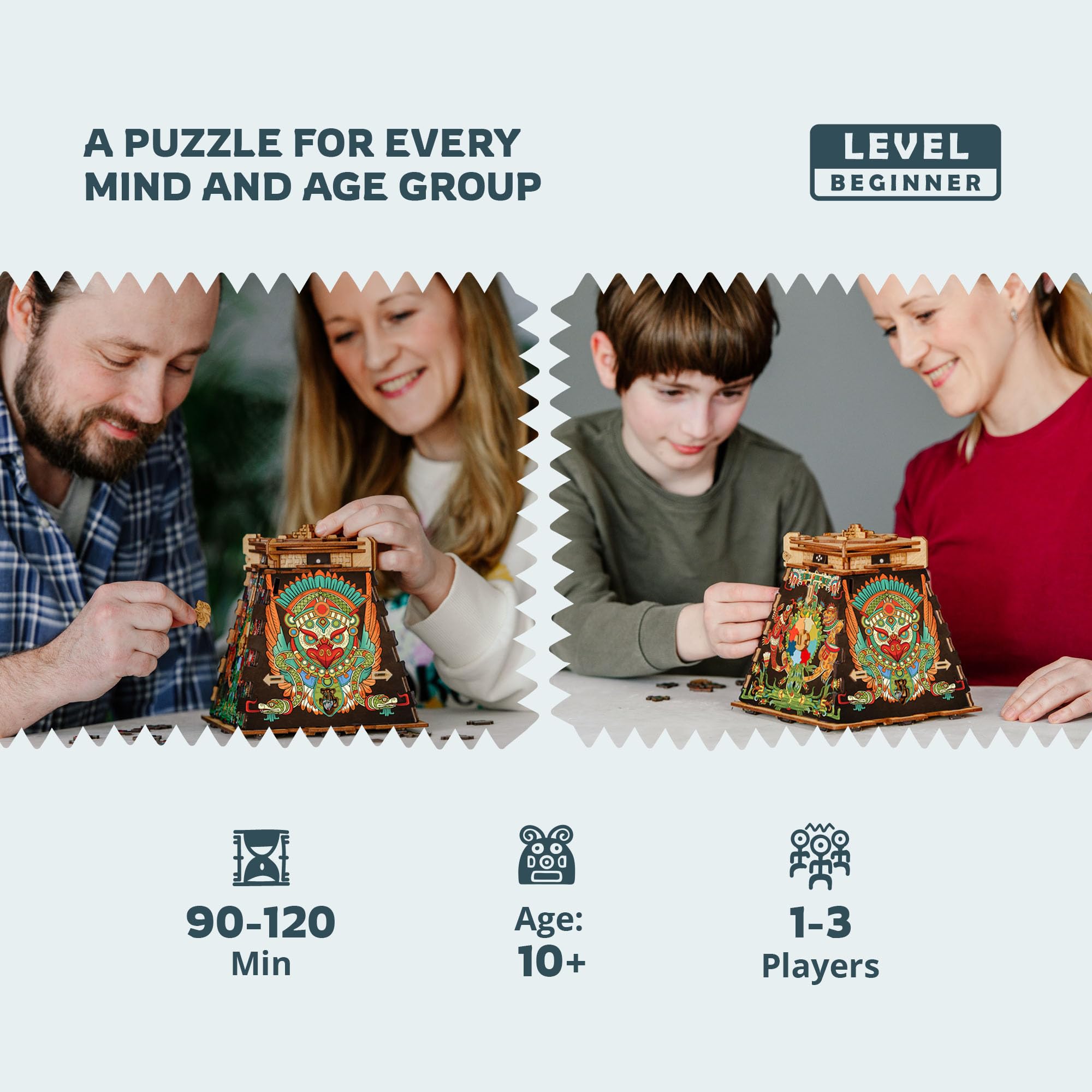 iDventure Cluepuzzle Pyramid of The Sun | Puzzle Box with Jigsaw Puzzle | Escape Room Game | Treasure Box | 3D Wooden Puzzle | Sequential Puzzles Puzzle Box Adults and 10+ | Money Gift Box 6