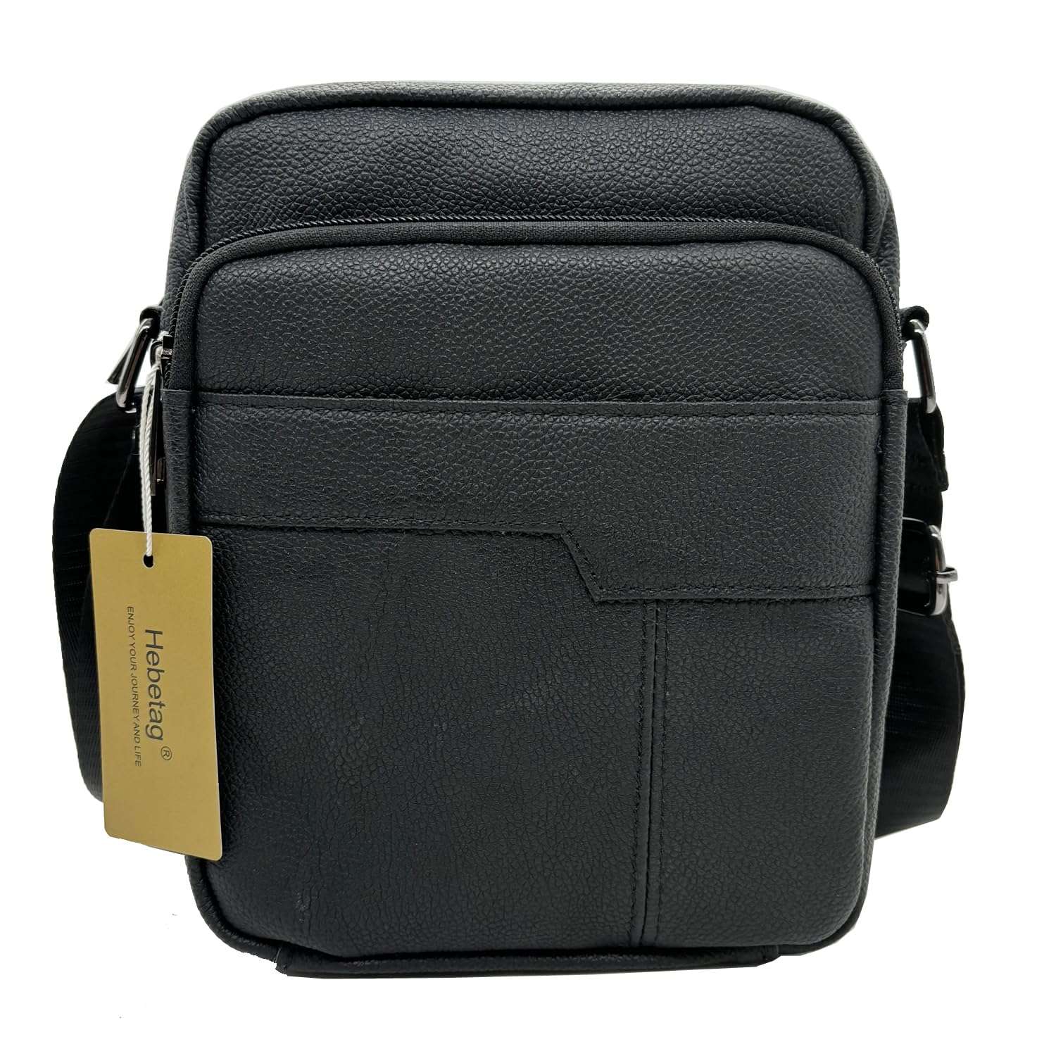 SHLKNKLE Leather Shoulder Messenger Bag for Men Travel Business Crossbody Pack Wallet Phone Pouch Purse Pocket Daypack (Black) (Color : #01black) 3