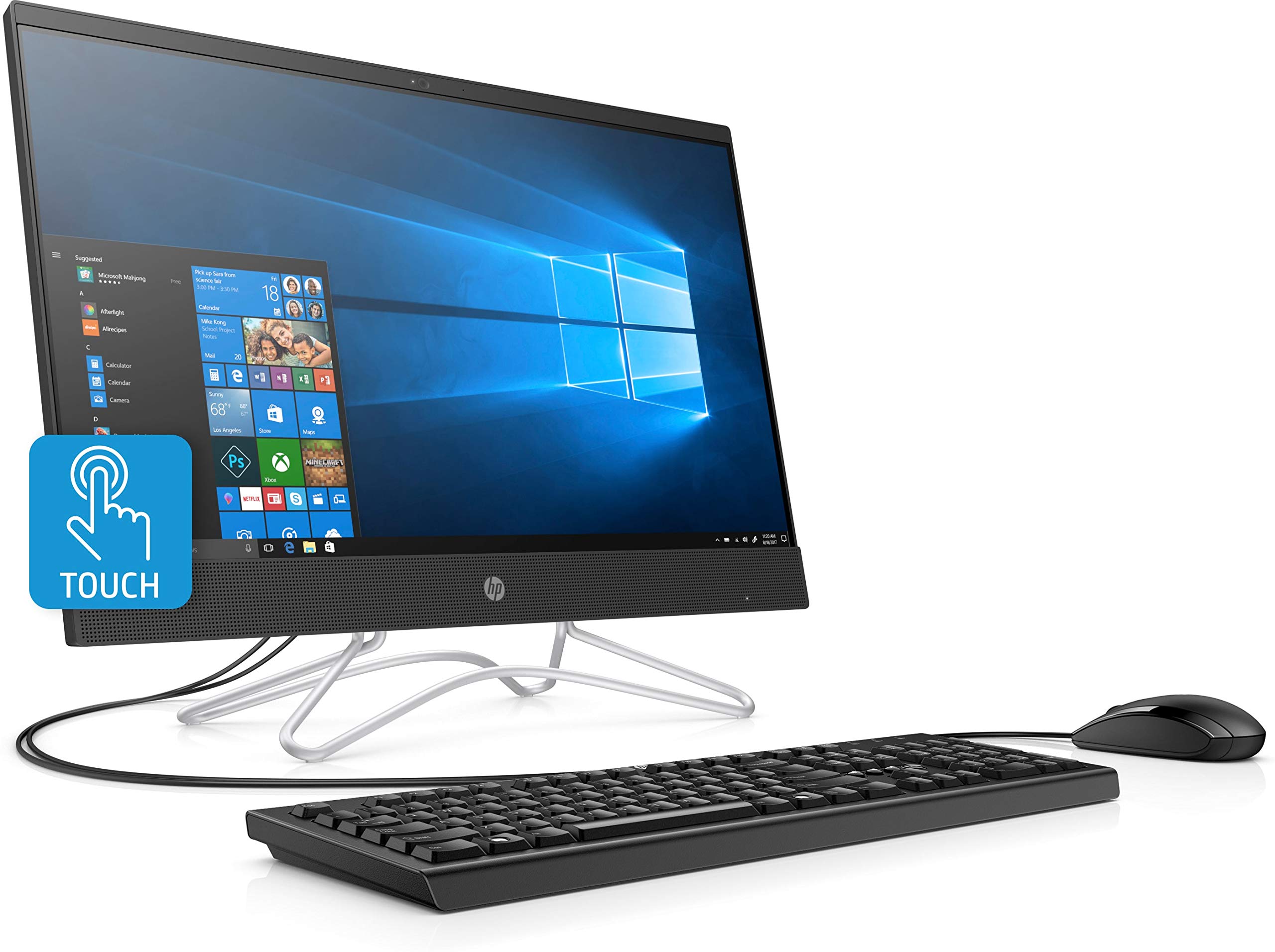 HP All-in-One Desktop 23.8" FHD Touchscreen Intel i5-8400T 8GB RAM 16GB Optane 1TB HDD DVD Privacy Webcam Windows 10 with Keyboard + Mouse 3