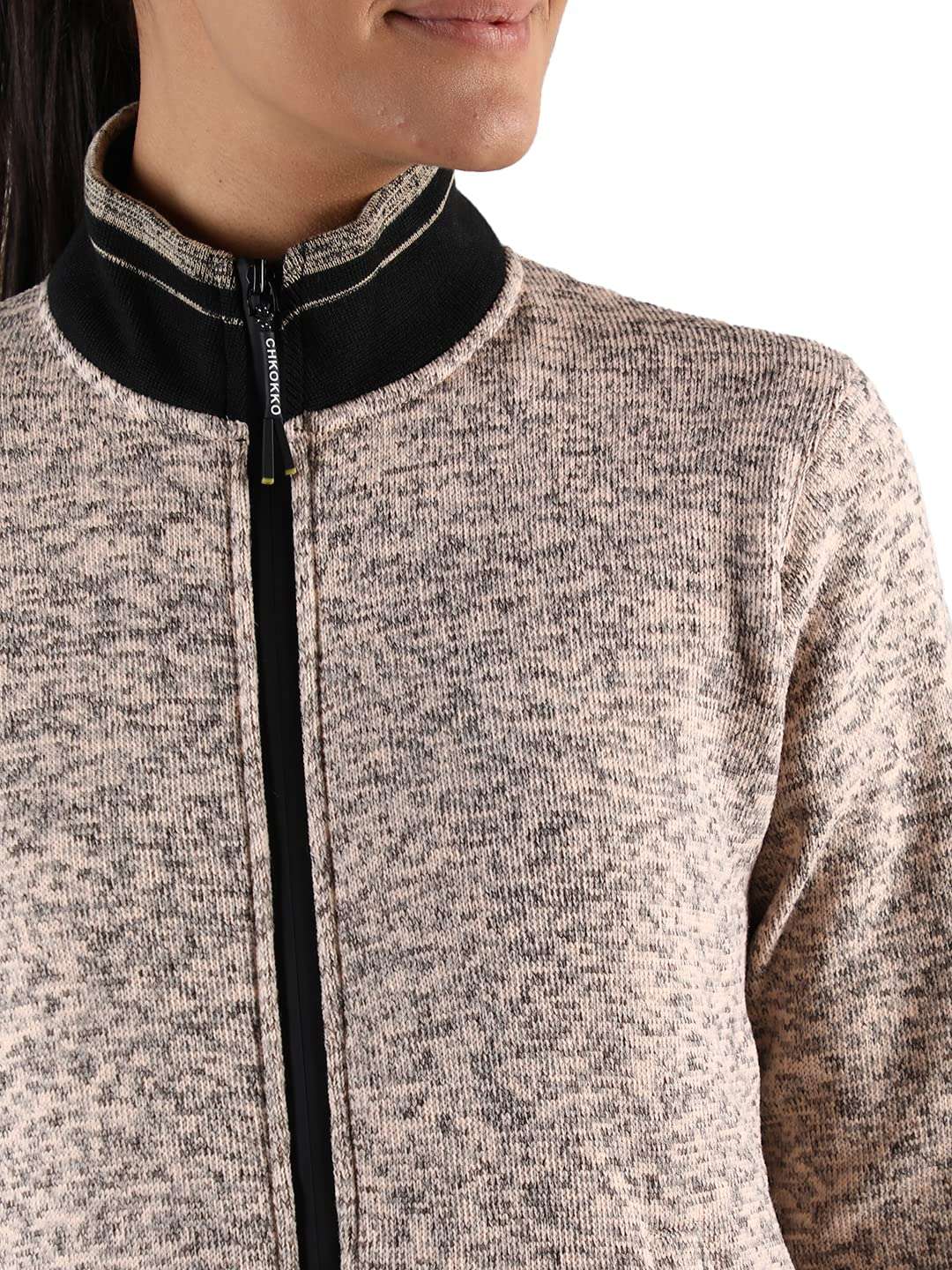 Chkokko Women'S Wool High Neck Sweatshirt (Wmswtshrt02Sandybeachm_Sandy Beach_M) 6