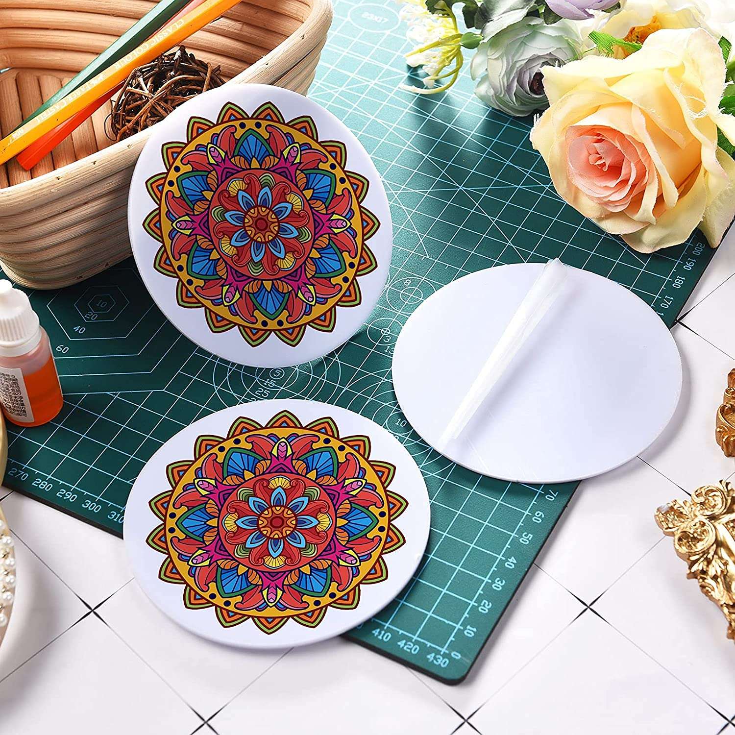 Whittlewud 3mm Pack of 3 Acrylic White Round Circle, (10 Inch x 10 inch) White Plexiglass Round Disc, Acrylic Round Sheet, Lucite Circle Round 4