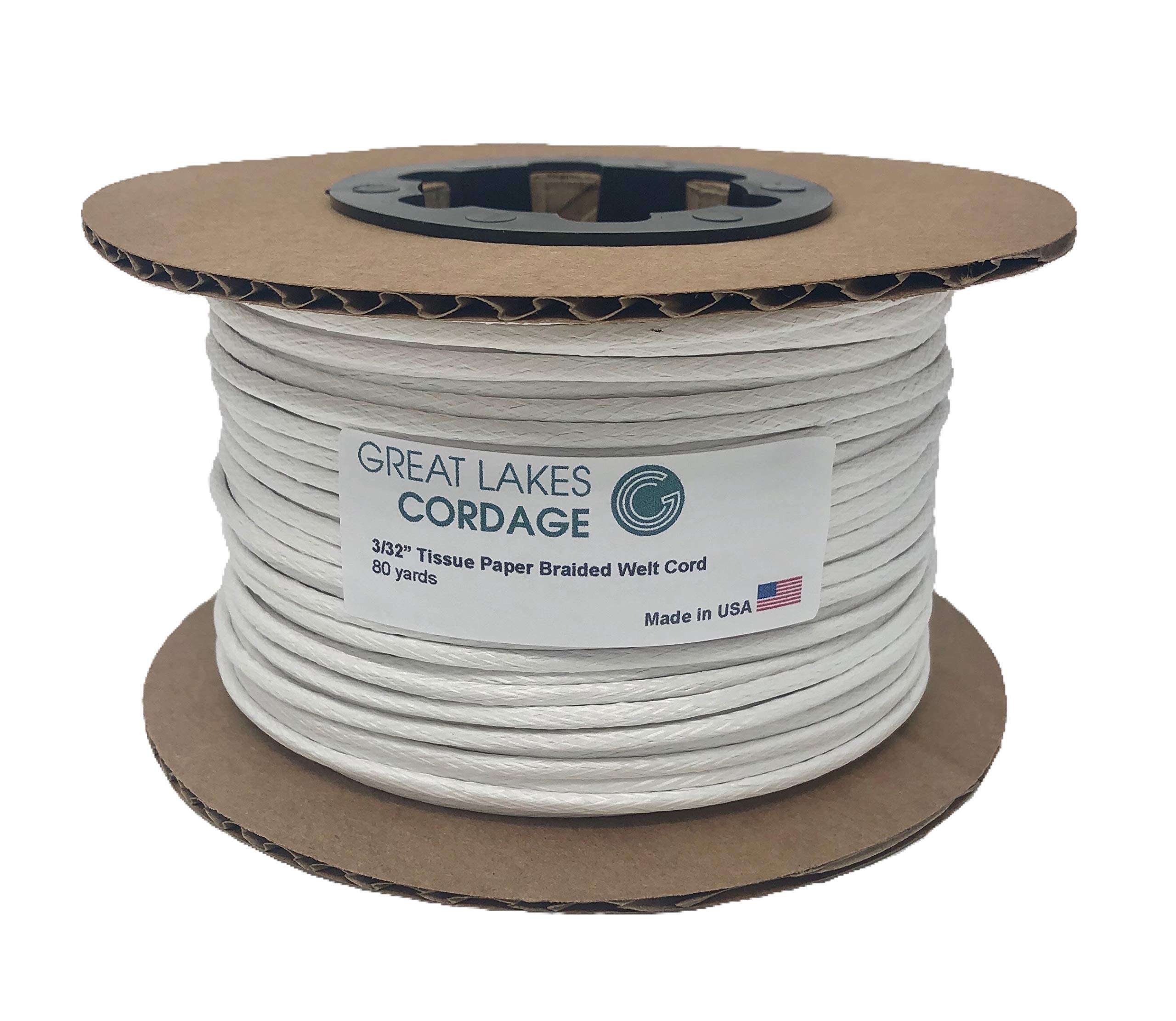 3/32" Tissue Upholstery Welt Cord, Coiling Cord, Semi-Firm - 80 Yards 1