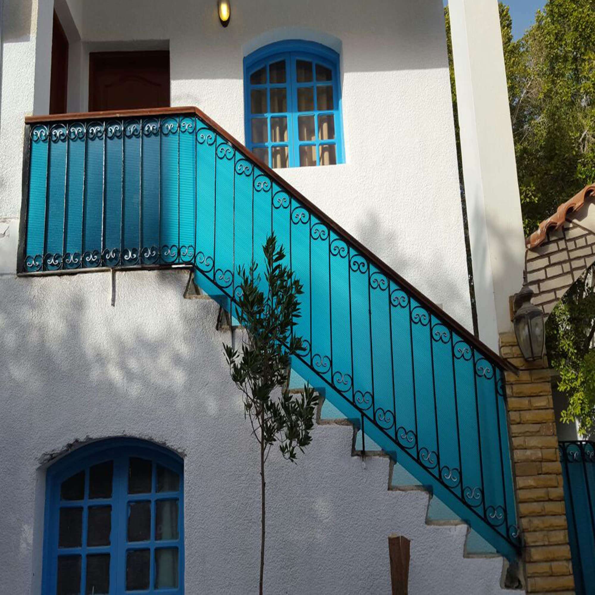 TAVASYA UV Resistant 3 X 5 Feet PVC Gate Sheet_Grill Sheet_Gate Covering Sheet_Balcony Saftey Sheet_Privacy Sheet_Blue Color_with 1 Scissor_50 Tags TVSGS1 4