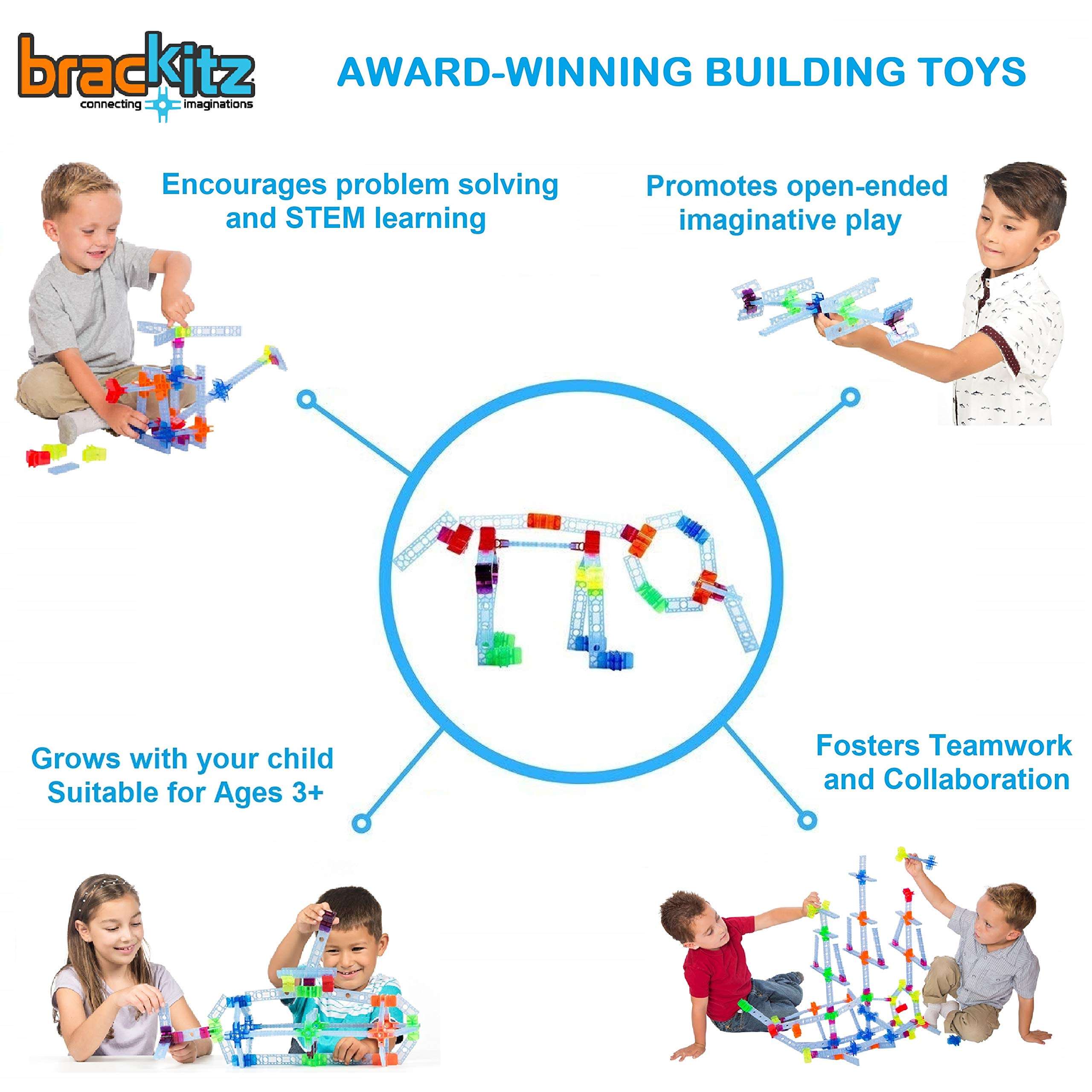 Brackitz Structures Educational STEM Manipulatives Building Block Toy | Sensory Learning Toys for Children PreK-6 | 320 Pc Set 5