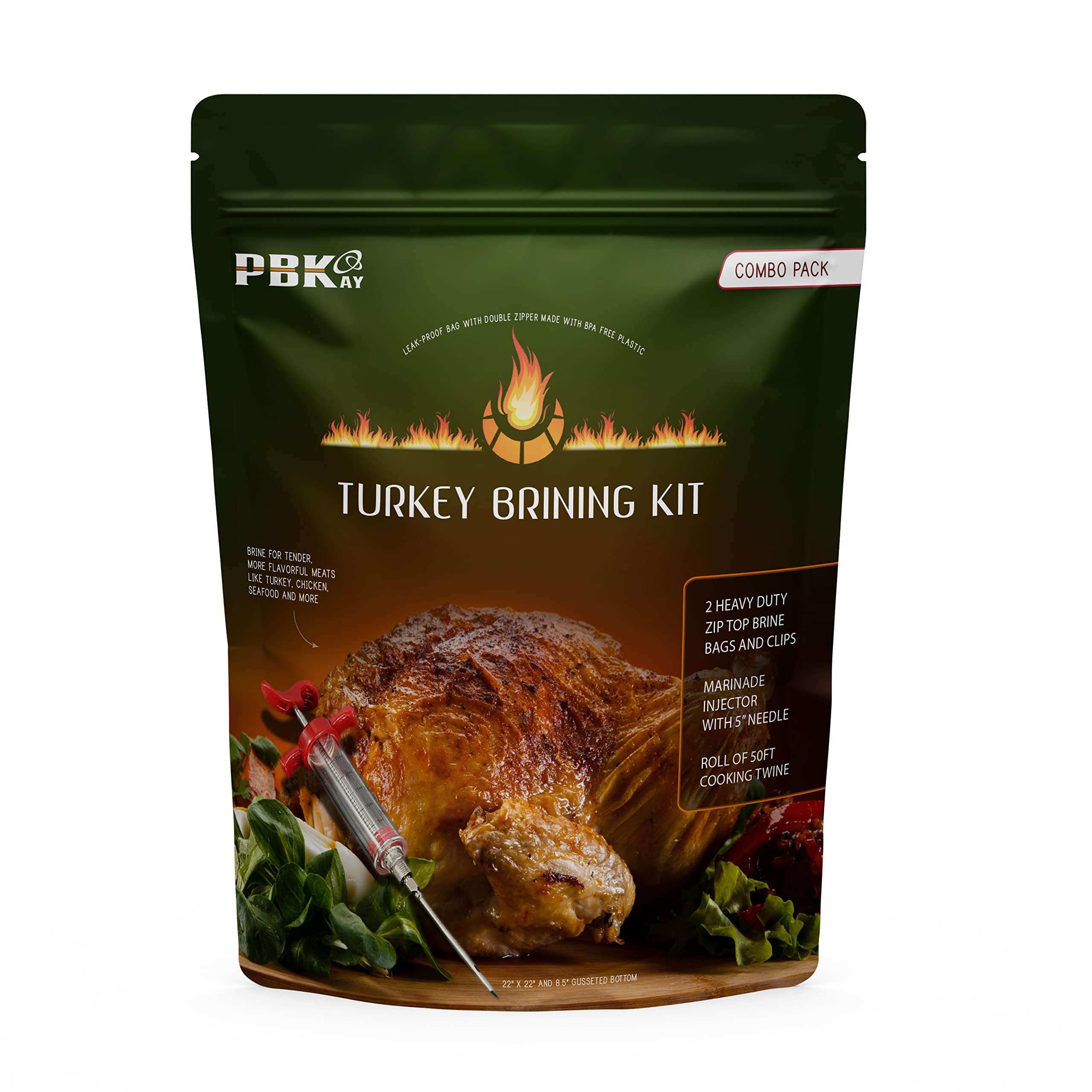 Large Turkey Brine Bags, Combo Pack - Marinade Injector - Roll cooking Twine - XL Heavy Duty Leakproof, Food grade BPA free 1