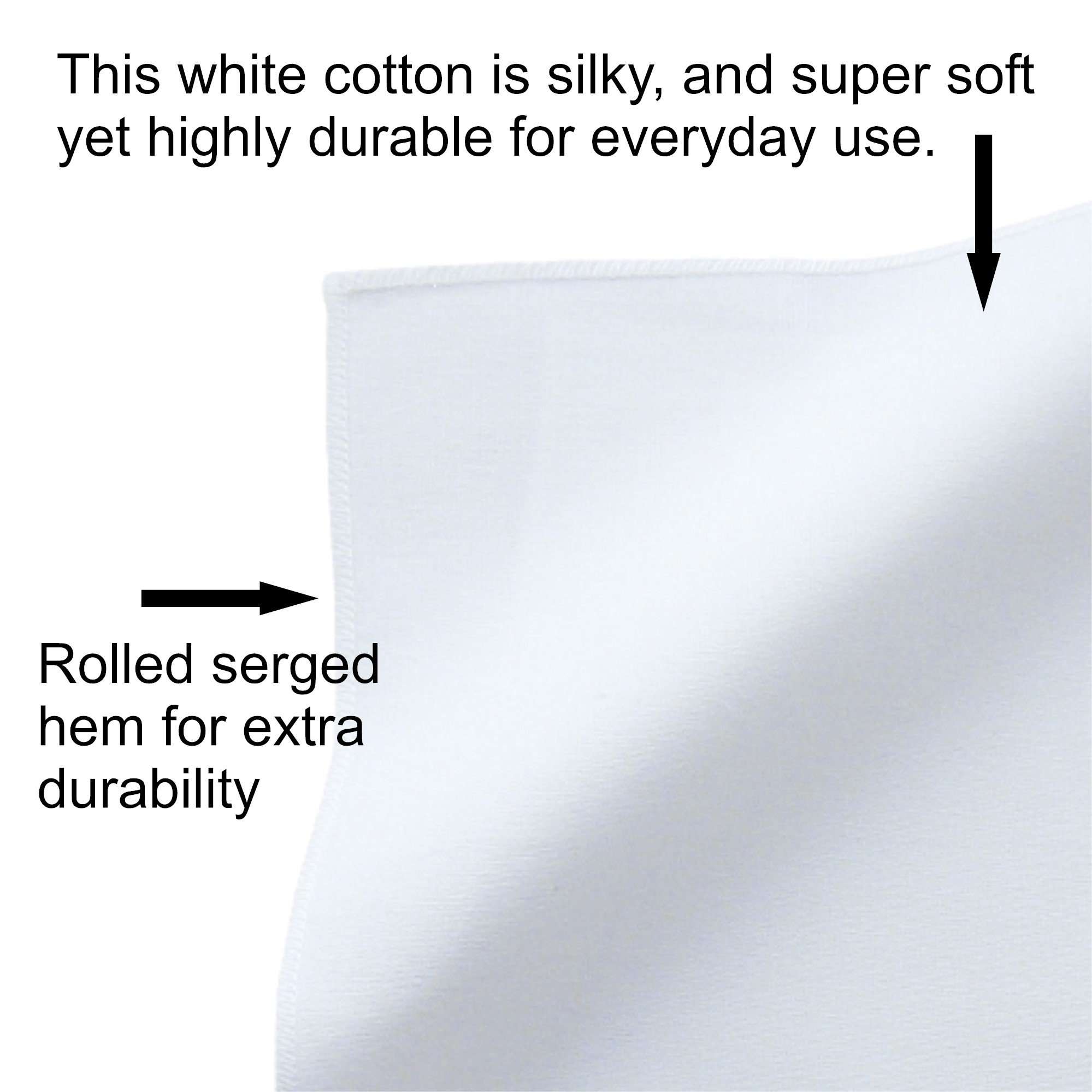 The Organic Handkerchiefs Company Medium Set of Organic Cotton Hankies, White 2