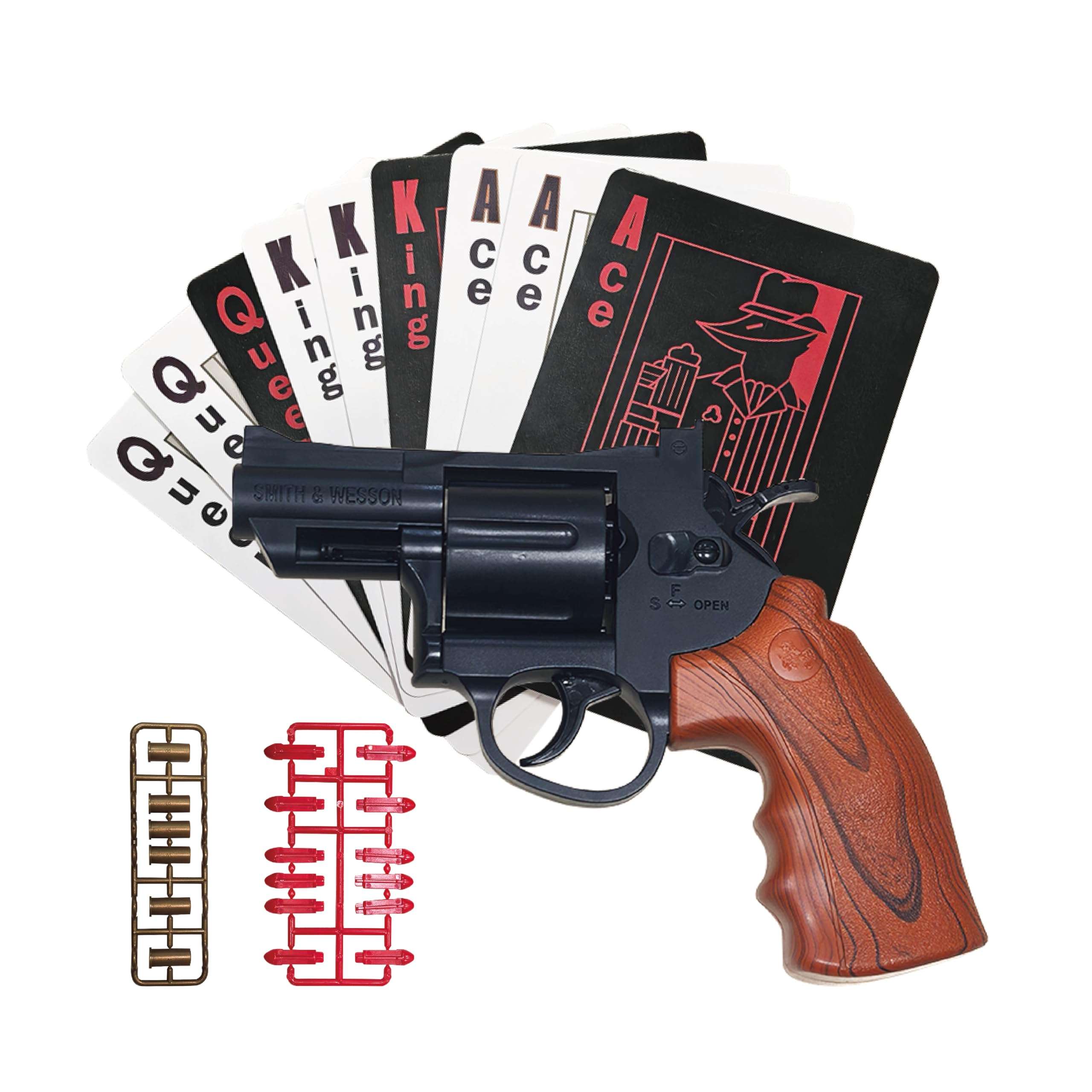 Liar's Bar Deck Toy Set Adult Physical Card Props Liars bar Offline Card Game Tabletop Game Set Party Props (4GUNS+1Cards) 4