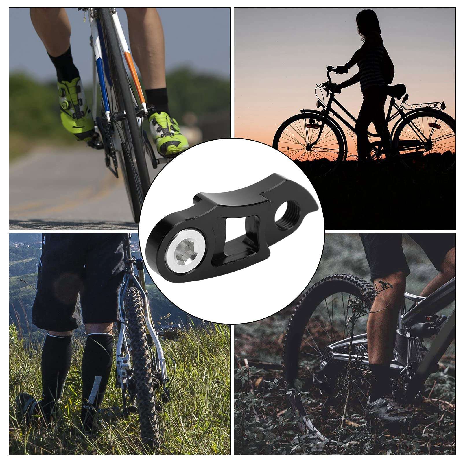 Keenso Rear Derailleur Hanger, Rear Derailleur Hanger Aluminum Tail Hook Extension Extender for Mountain () and Road Bike(Black) & Parts 5