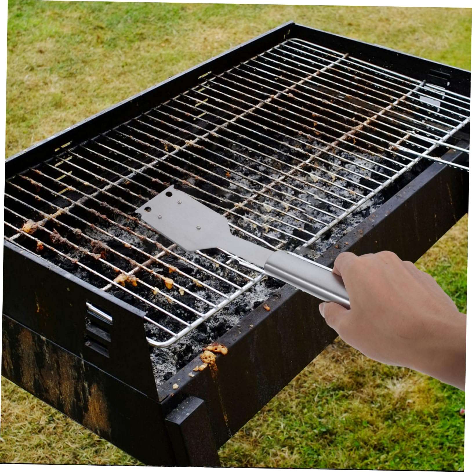 UKCOCO Set Cleaning Brush Grill Cleaner Tool - Char Scraper Barbecue Grill Brush Barbeque Accessories Grills Barbecues Scrapper Grilling for Scrubber Outdoor Silver Stainless Steel 6