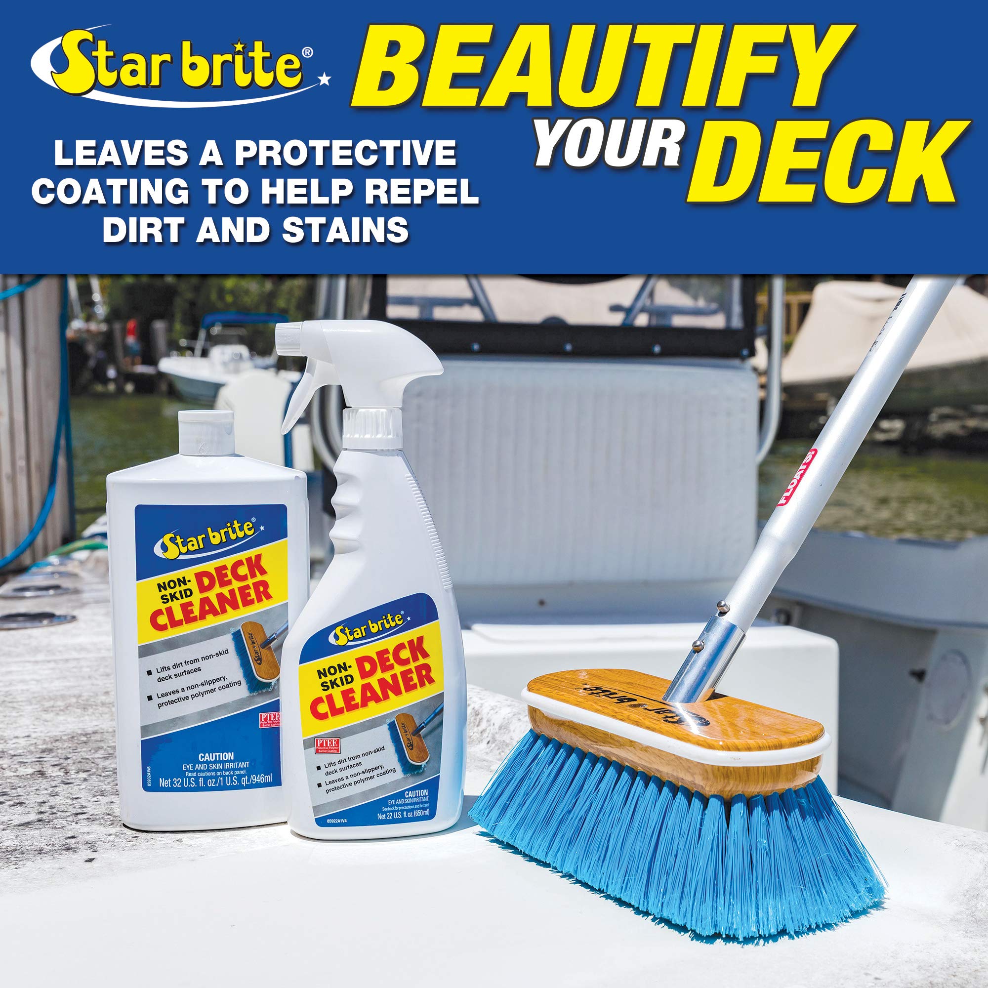 STAR BRITE Non-Skid Deck Cleaner & Protectant - Ultimate Boat Deck Wash - Protects Against Future Stains & UV - Ideal for Fiberglass, Vinyl, Plastic & Painted Surfaces -1 Gallon (085900) 3