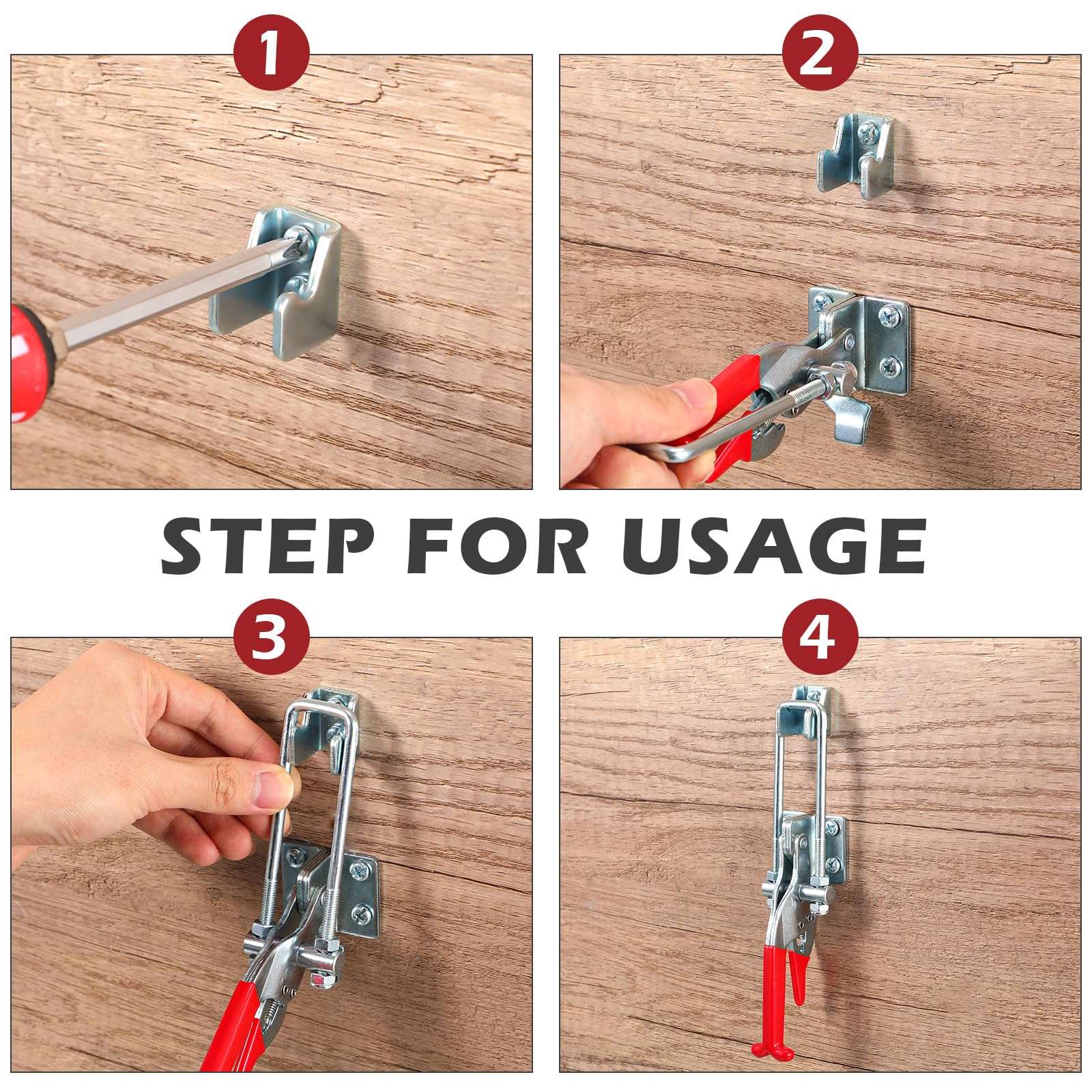 Yaocom 10 Pack 2000lbs Toggle Clamp 431 Heavy Duty Toggle Latch Clamp Adjustable U Bolt Self Lock Latch for Tire Carrier, Trailer and Door Hardware, Smoker Lid and More 7.87 Inch(433 Type) 6