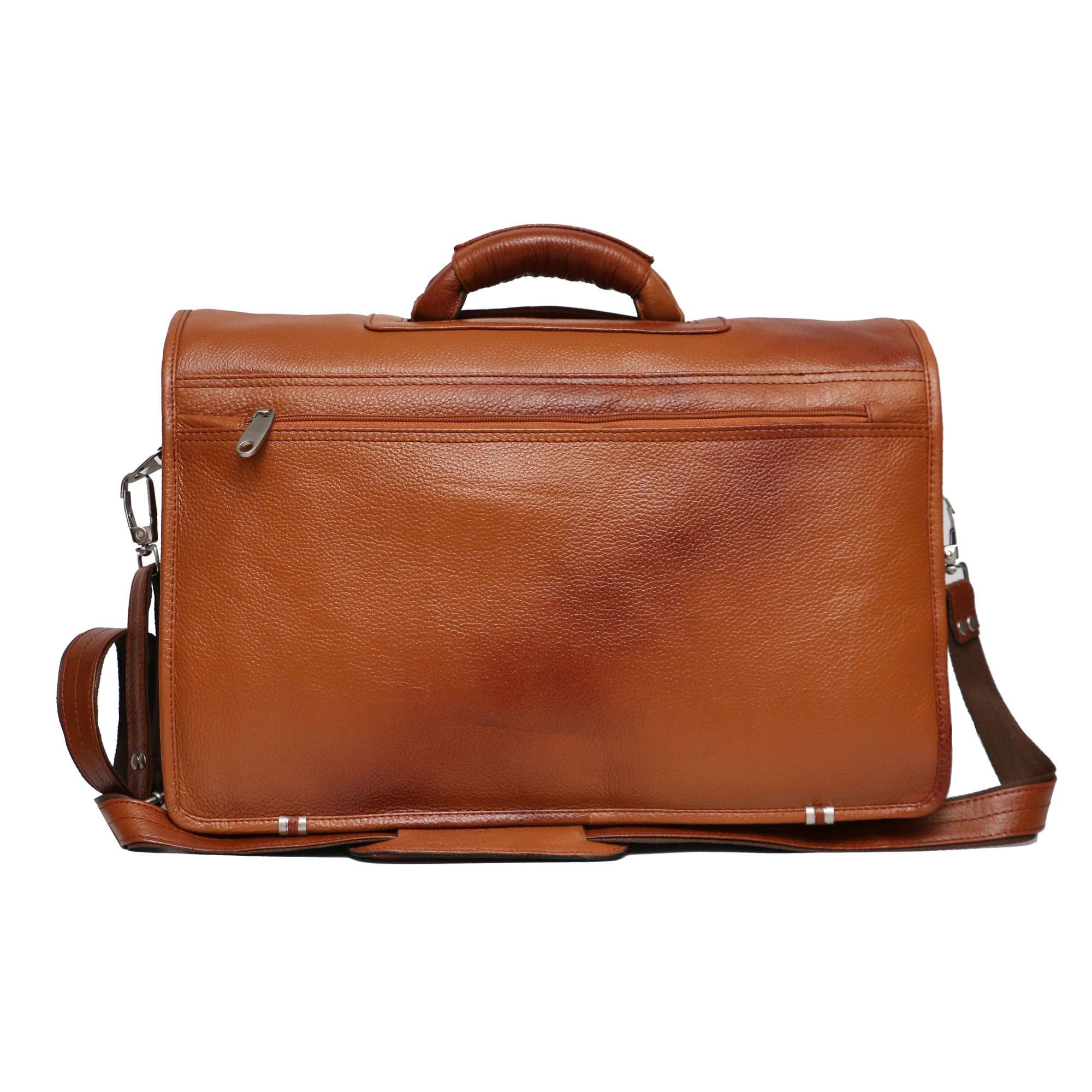C Comfort Genuine Leather 16 inch Expandable Laptop Messenger Bag 3