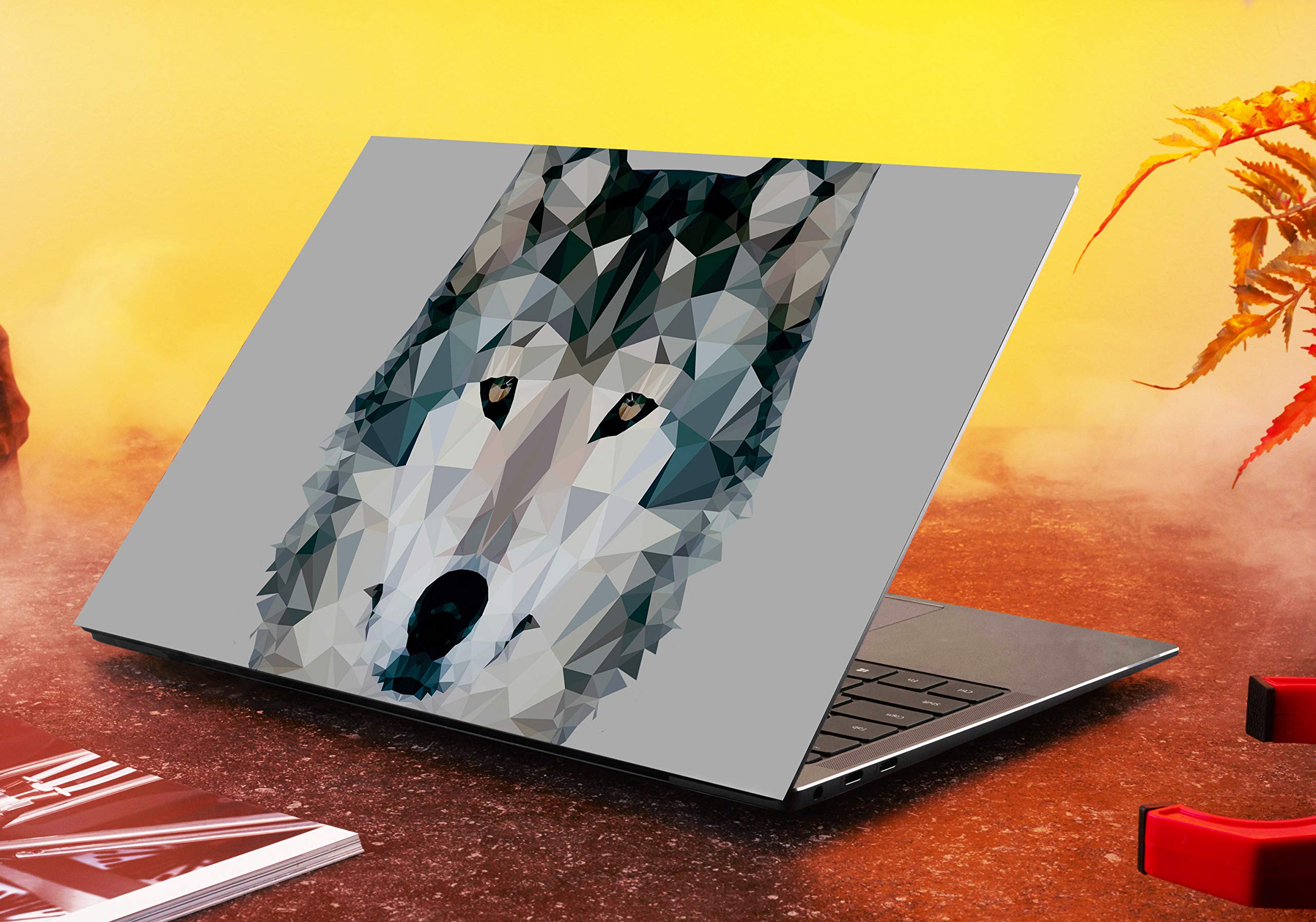 PIXELARTZ Laptop Skins Polygon Wolf House Stark Sigil Game of Thrones G.O.T. TV Series 15.6 Inches Laptop Skins/Stickers for Dell-Lenovo-Acer-HP (3021) 2