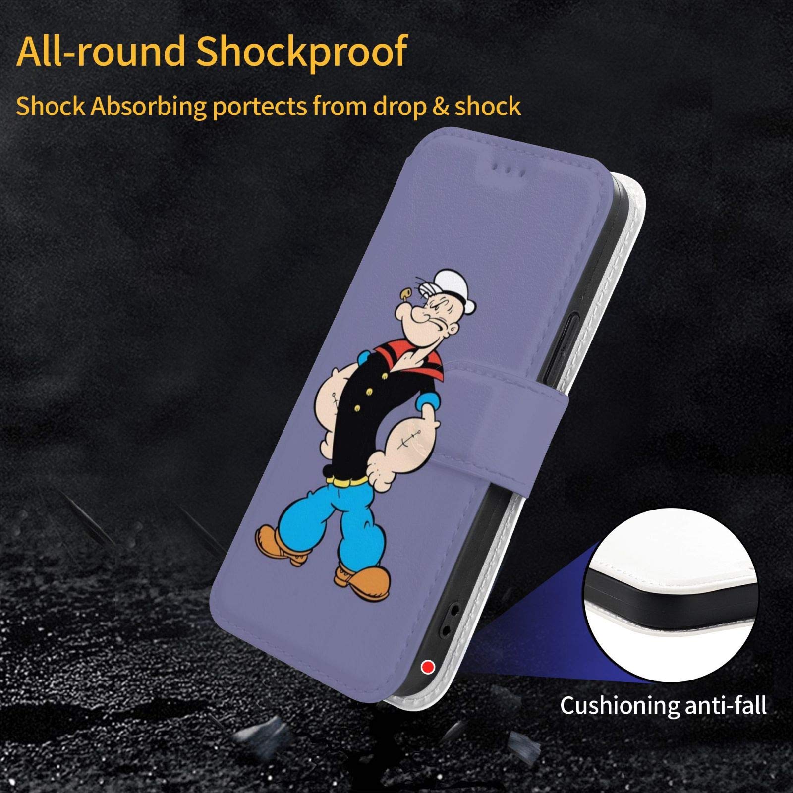 Popeye The Sailoriphone 12 Leather Case Mobile Phone Case Made of TPU+Pu Shock Absorber, Scratch Resistance and Anti-Drop Protection. 5
