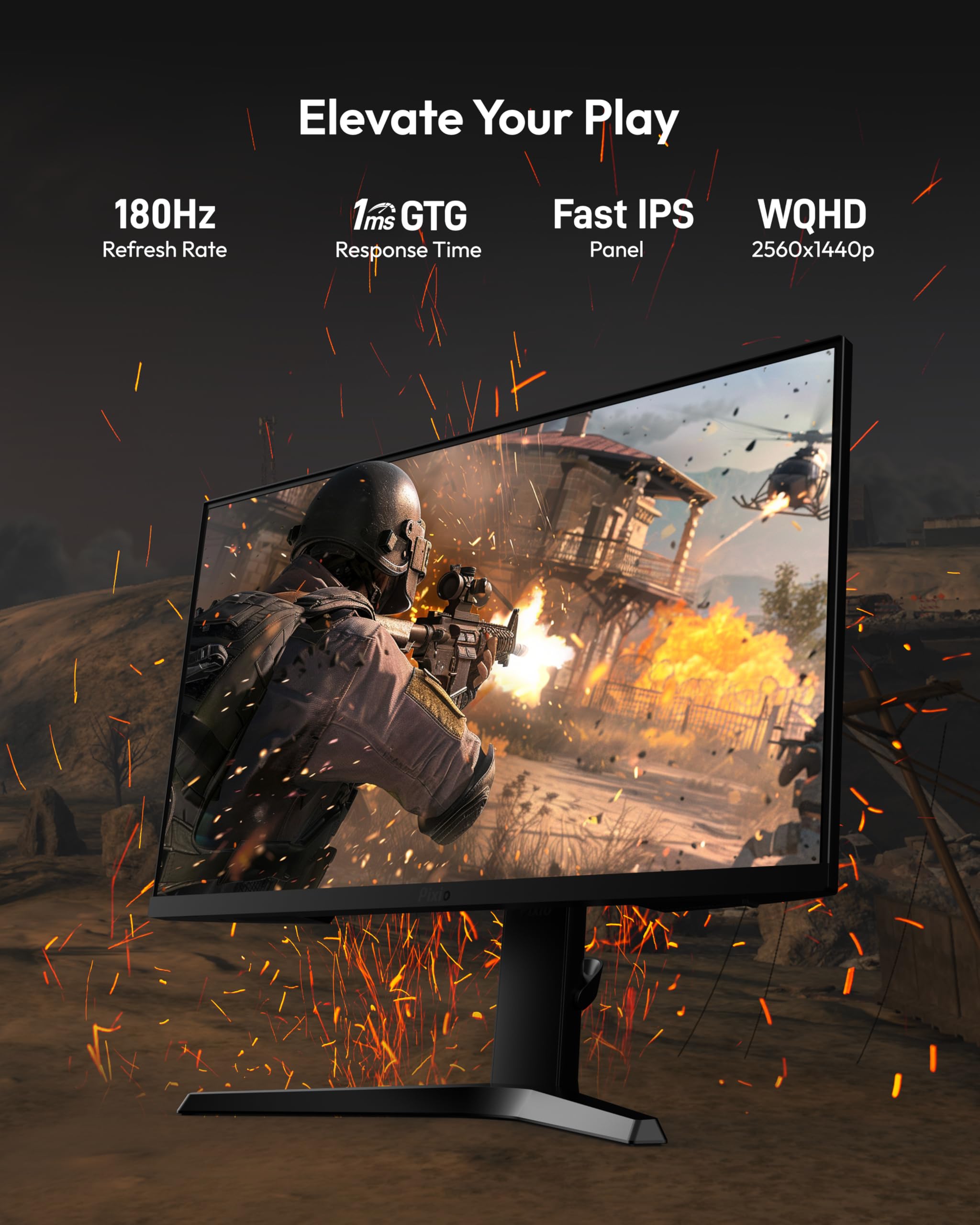 Pixio PX279 Prime Neo 27 inch 240Hz Refresh Rate FHD 1080p Resolution Fast IPS Panel 1ms GTG Response Time Gaming Monitor with Adaptive Sync 2