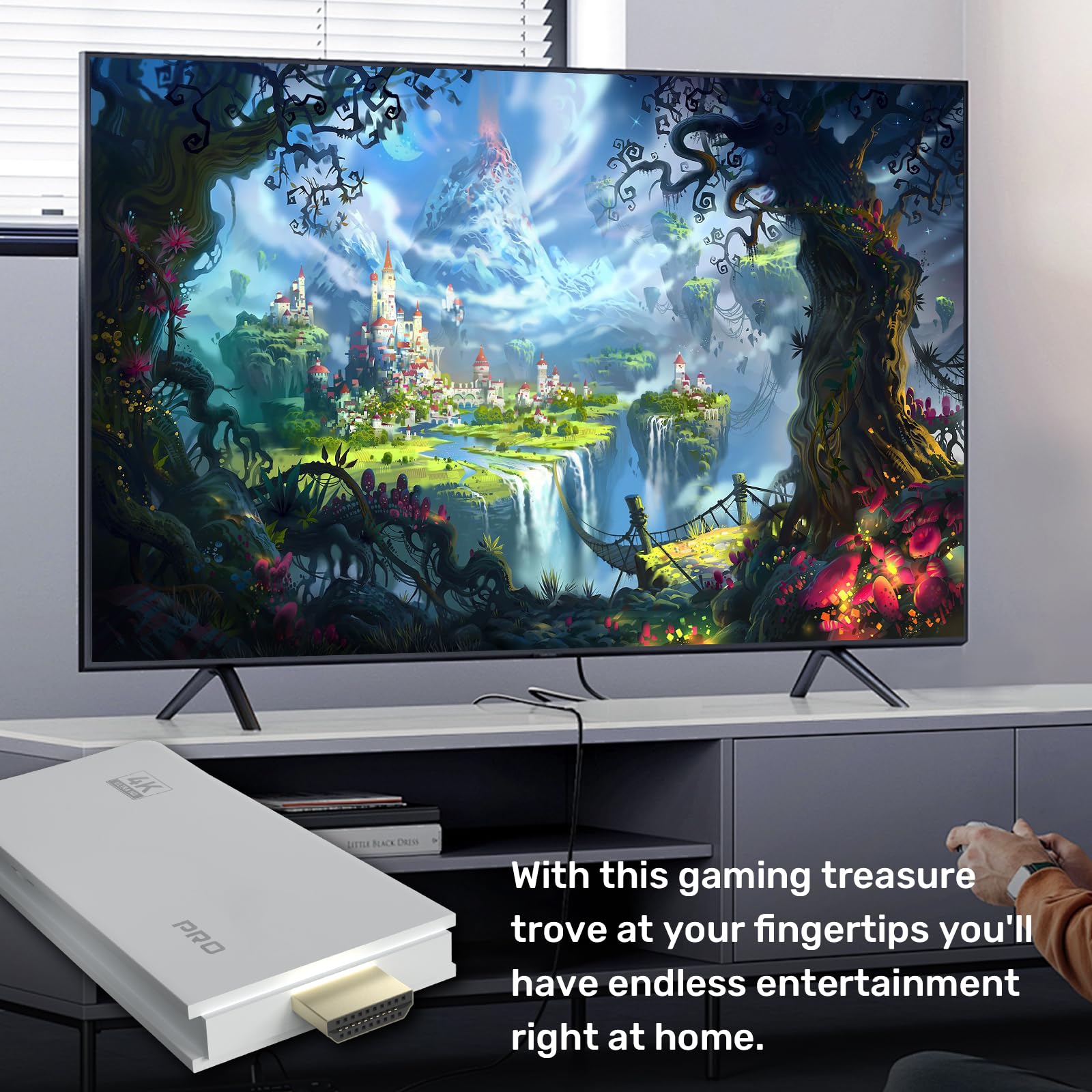 Retro Game Console Stick with Built in 30,000 Games, 4K HD Video Game Console Stick, Wireless Retro Game Console Retro Gaming Stick, Emulator Console Plug and Play Games for TV 4