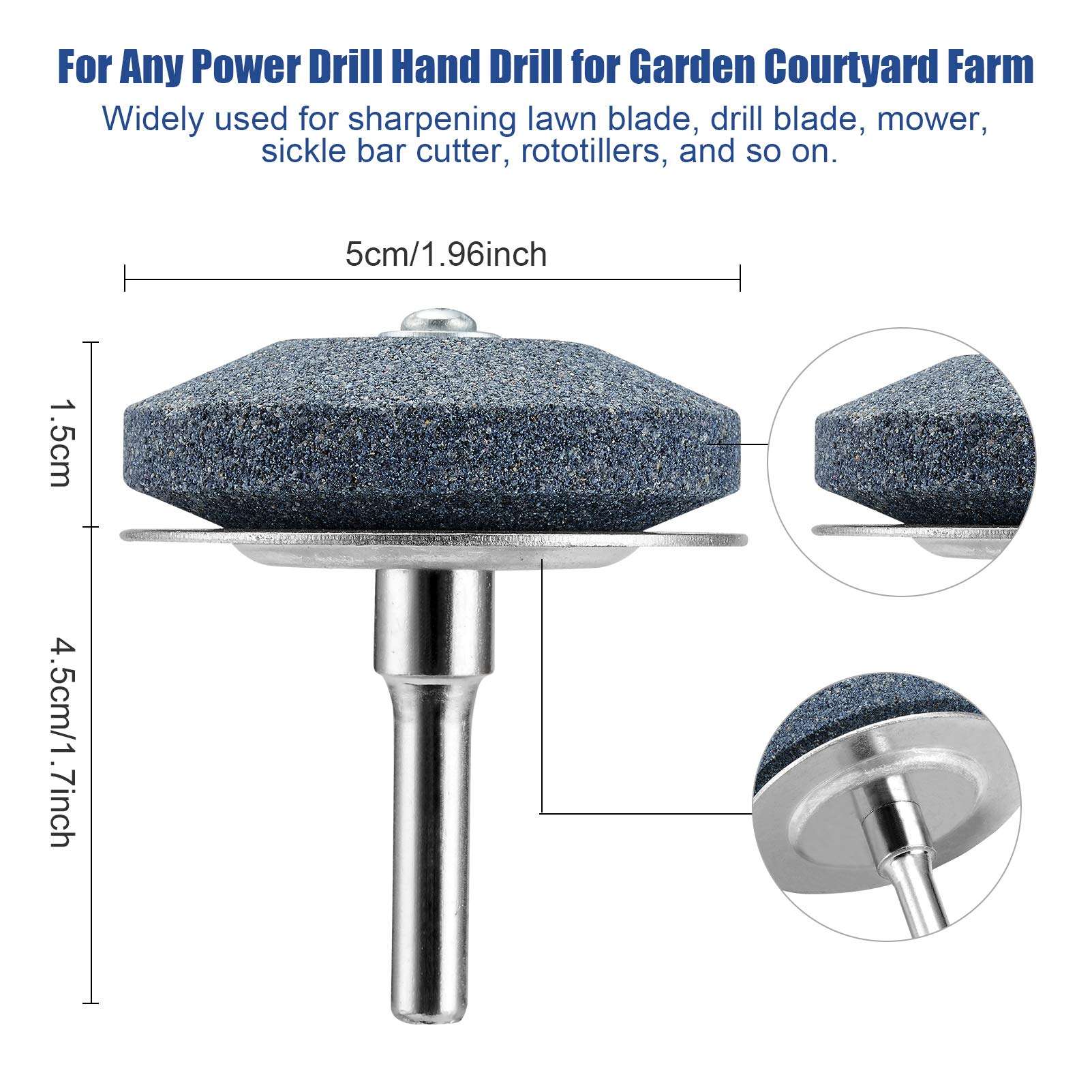 【New】LawnMower Blade Sharpener with Steel Backing 3Pack,Universal Multi-Sharp Rotary Lawn Mower Blade Sharpener and Free Balancer for Any Power Hand Drill,high temperature resistance and hardness 4