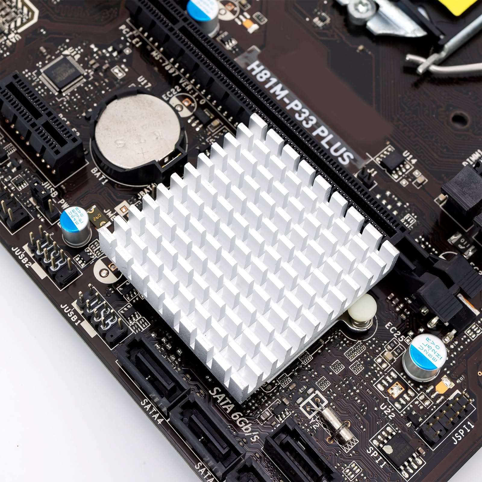 10 PCS Aluminum Chipset Heatsink Radiator Heat Sink Cooling Fin Silver for CPU LED Power Active Component 45 x 45 x 10mm 5