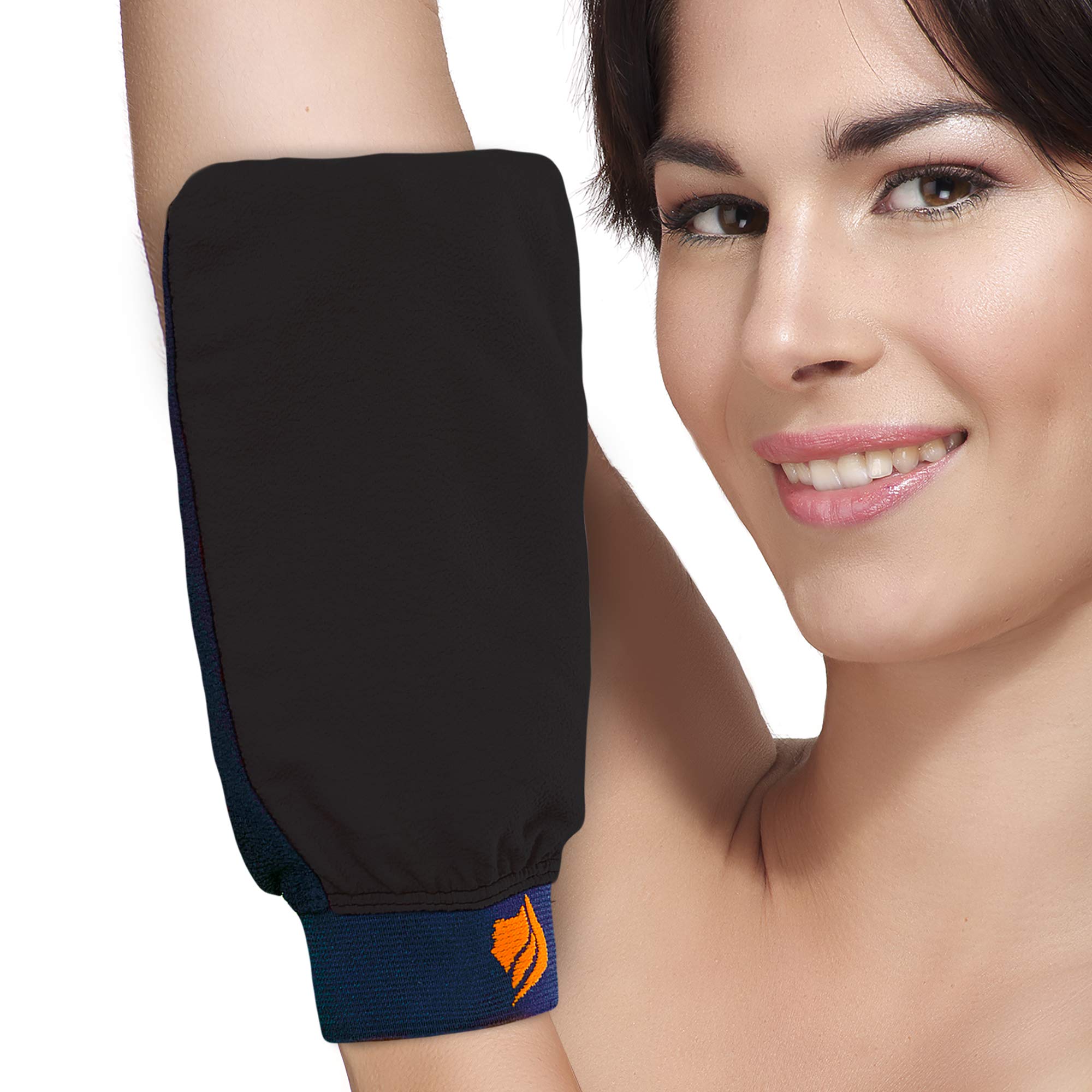 Body Exfoliating Gloves Mitt, Premium Dead Skin Exfoliating Scrubber Bath Gloves Removes Self Tan Easily, Bath & Spa Hamam Body Scrub Glove Black 4