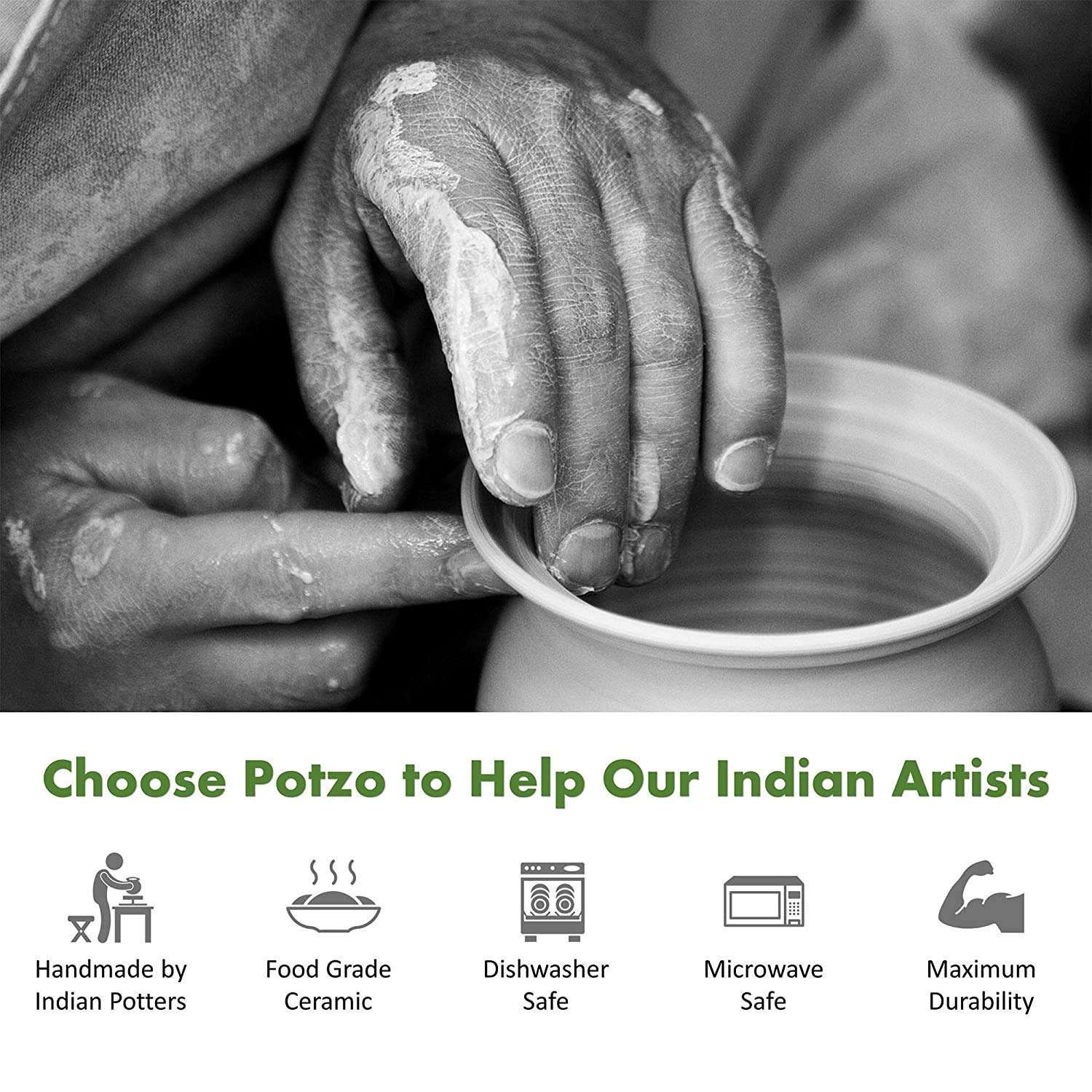 Potzo Urban Teapot, 450ML, Stoneware Handmade Ceramic Product (Sea Green) 5