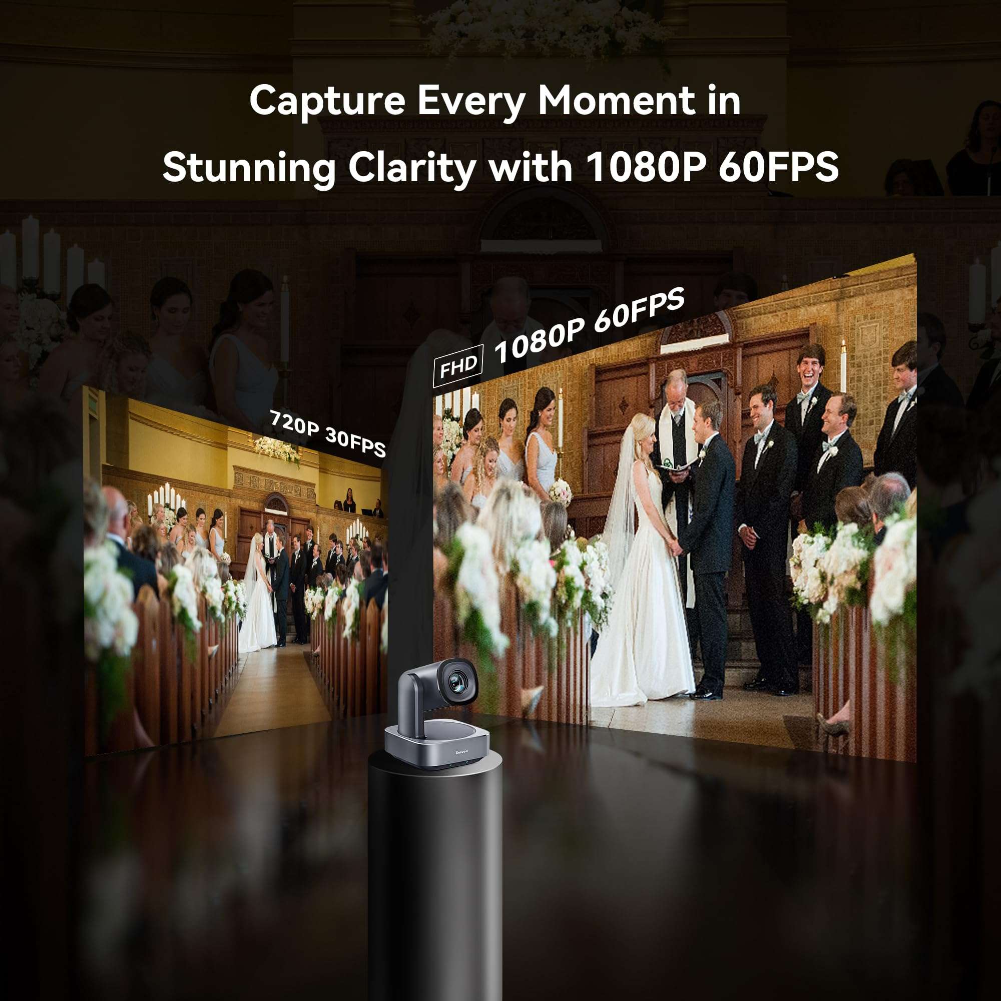 Tenveo VLoop PTZ Camera with 20X Optical Zoom Wide View Angle USB3.0/HDMI Works with Zoom Skype Teams FHD 1080P for Video Conference Red Dot Design Winner (VL20H) 5