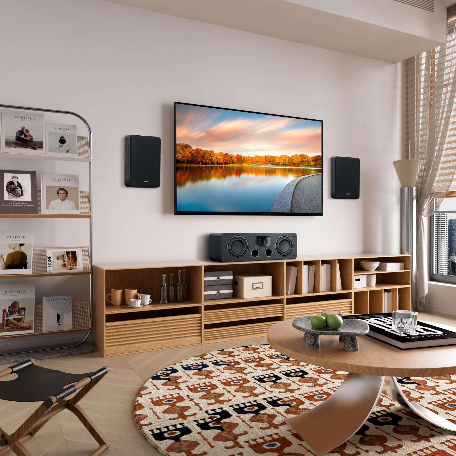 Saiyin On-Wall Speakers (Pair) - Compact & Powerful Wall-Mountable Surround Sound Speakers, 3.5-Inch Woofer with Precision Horn Tweeter, 2-Way Passive Speakers for Crystal Clear Audio 3