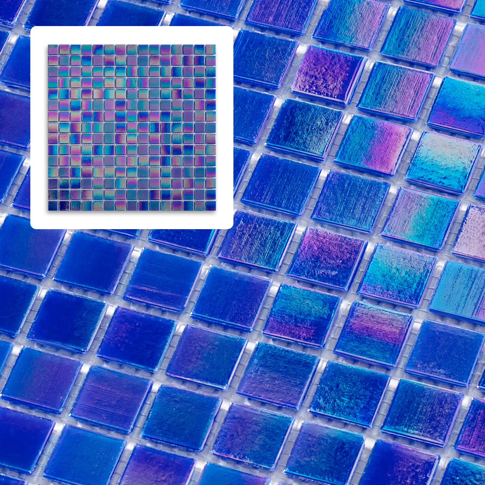 Mijaro 10 Pieces Marble Square Mosaic backsplash Tiles for Bathing Rooms and Exterior Walls, Swimming Pools, etc. 1