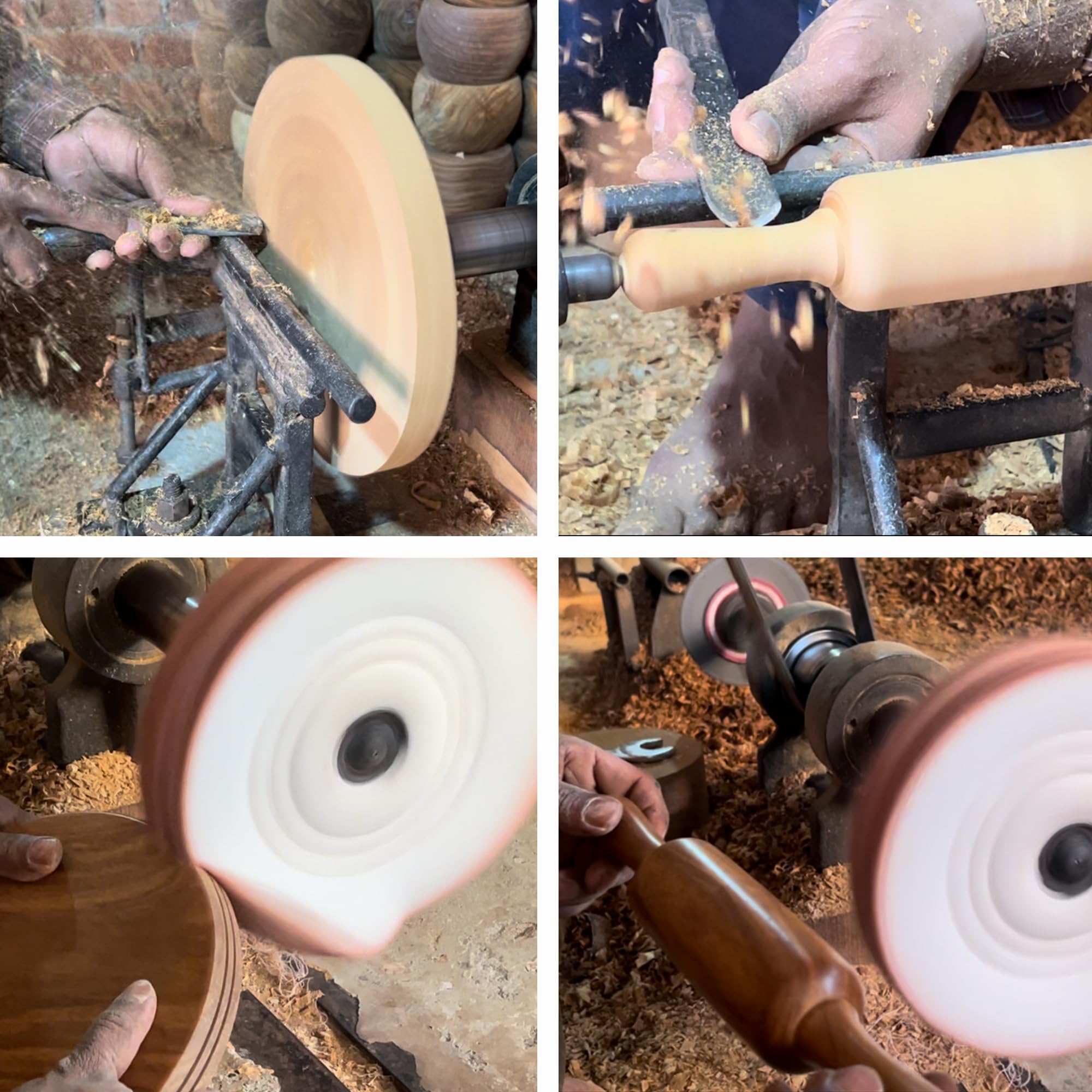 Wooden Chakla Belan with Stand | Rolling Pin & Board Set | Sheesham Wood | Chapati Maker | Roti Maker | Chakla 10 in & Belan 12 in (Chakla belan with Stand) 6