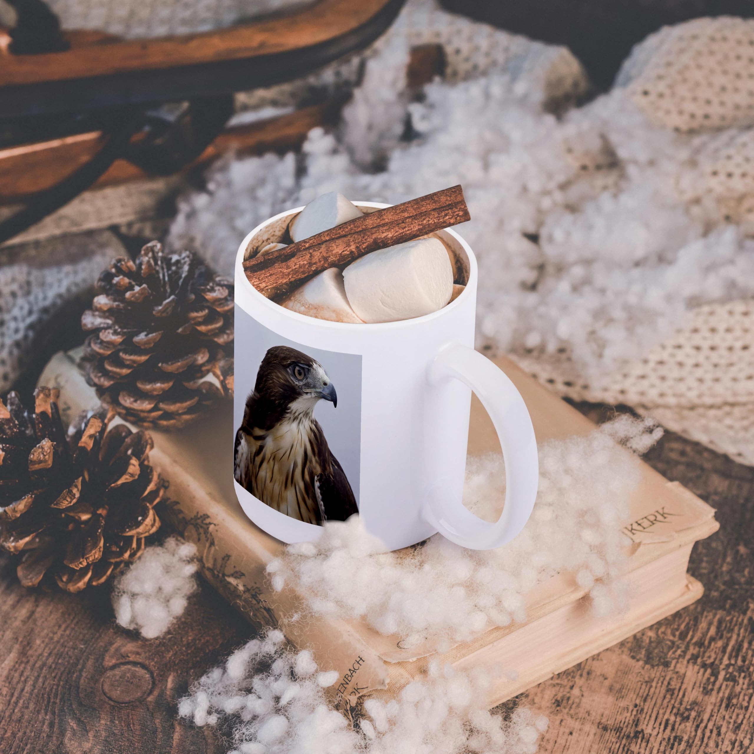3dRose USA, Alaska, Ketchikan. Red-tailed hawk bird - US02 BJA0235 - Jaynes Gallery 15oz Mug 6