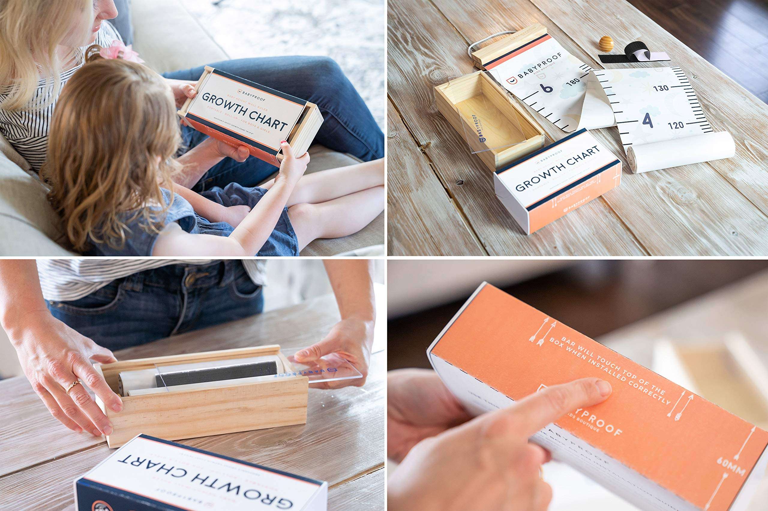 Growth Chart for Kids by Baby Proof - Measuring Height Chart and Kids Decor! Meaningful Memories Through Kid Size Chart Measurement. Night Sky Growth Chart Ruler for Wall with Wooden Keepsake Box 6