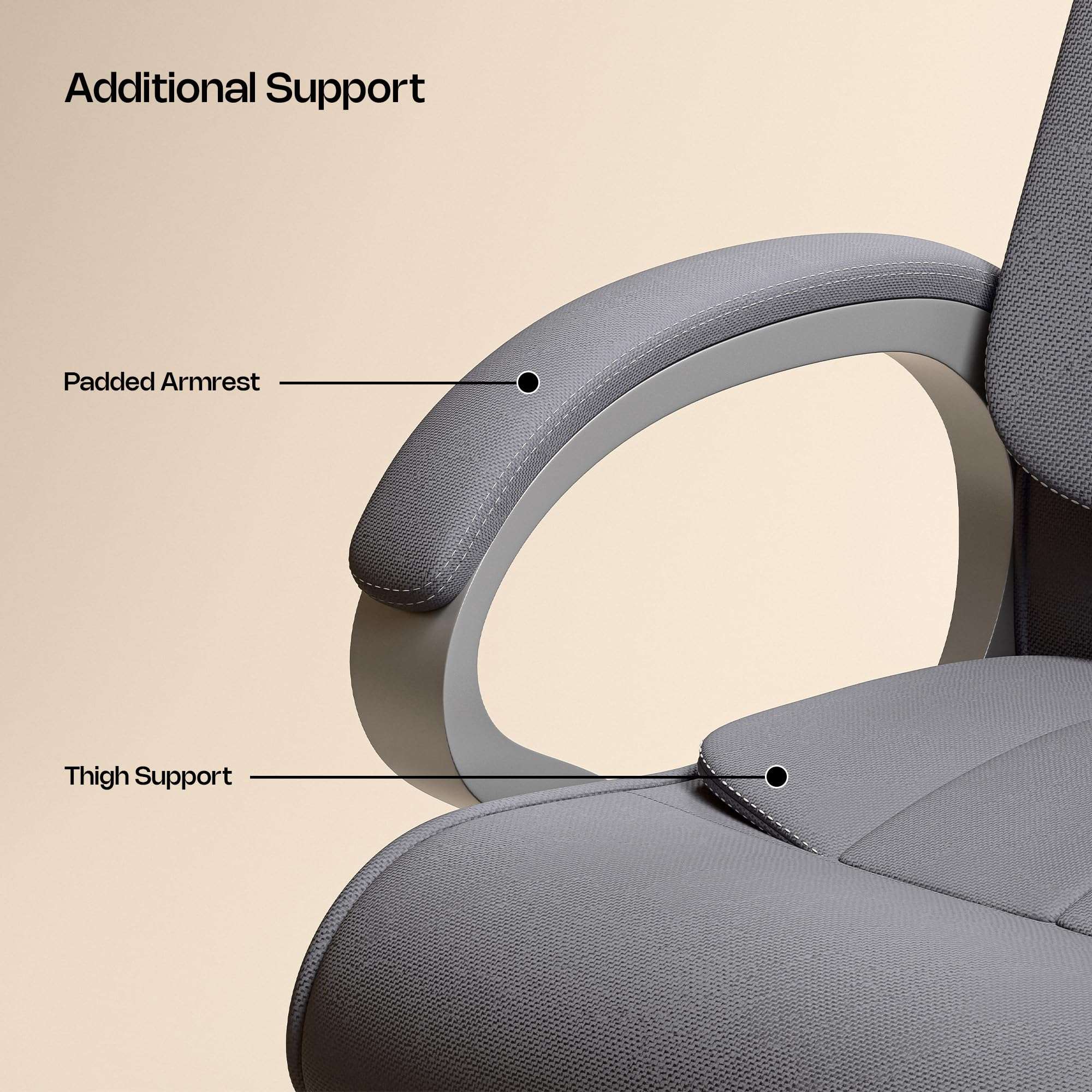 Green Soul Kiev Orthopedic Boss Chair with 3 Year Warranty | Breathable Fabric Office Chair | Ergonomic Executive Chair with Spacious Cushioned Seat | Heavy Duty Metal Base | Rocking Function - Grey 6