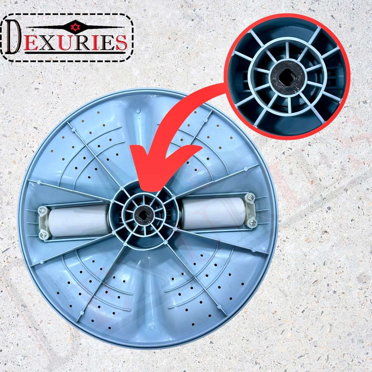 DEXURIES Pulsator for SAMSUNG TOP LOAD Fully Automatic Washing Machine with Roller Compatible With 6 and 6.5 Kg SAMSUNG Washing Machine (Color - SkyBlue, Size Dia - 34.5) Match Size & Buy 4