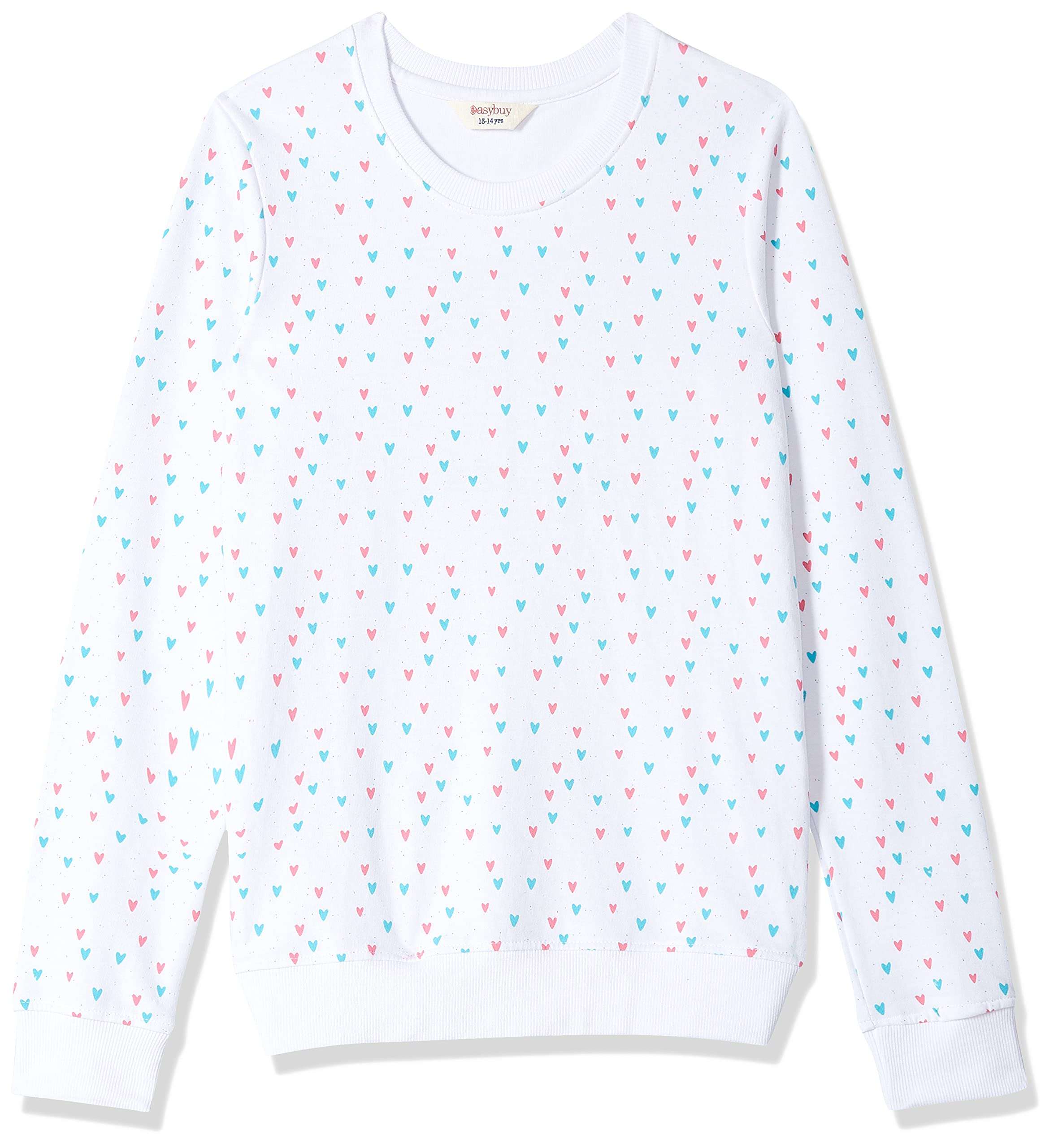 Easybuy Girls Cotton Crew Neck Sweatshirt AU21DM13GY-WHITE-10Y 1