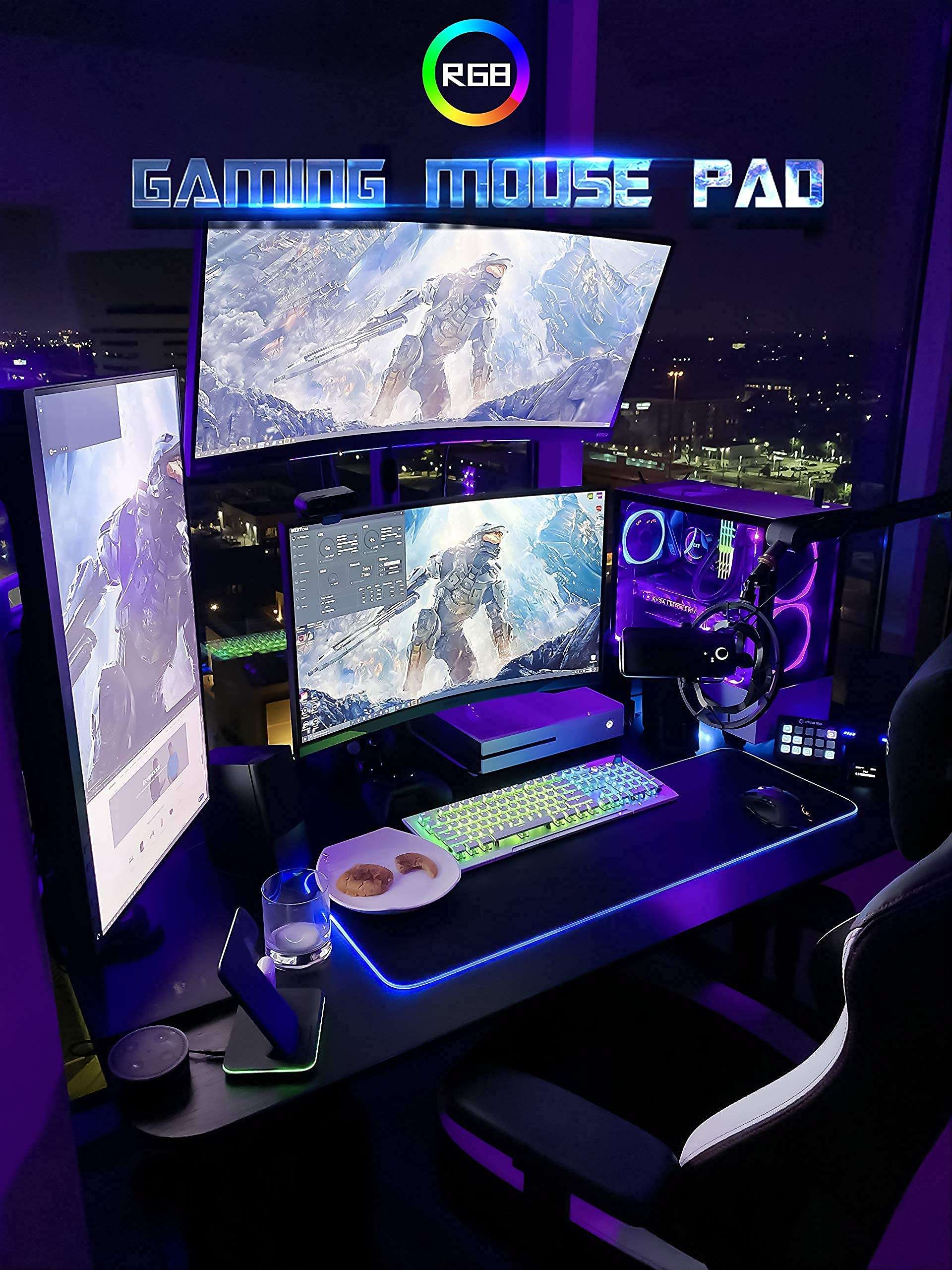 RGB Large Gaming Mouse Pad & Keyboard Wrist Rest 3