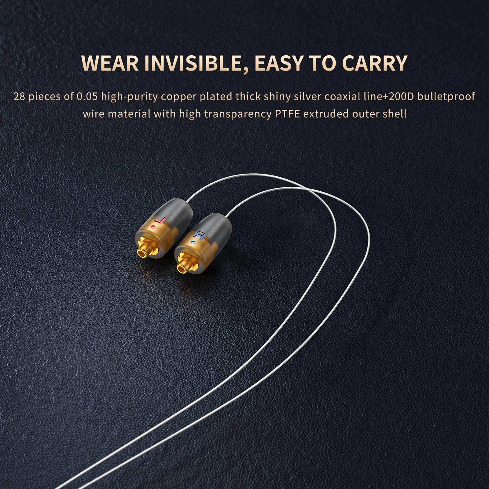 okcsc 4.4mm Pentaconn Cable for Etymotic ER4SR ER4XR ER3XR ER3SE ER2XR ER2SE LN008099, High-Purity Copper Wire, Audiophile-Grade Sound, Comfortable Wear, 4.4MM 3.94FT 5