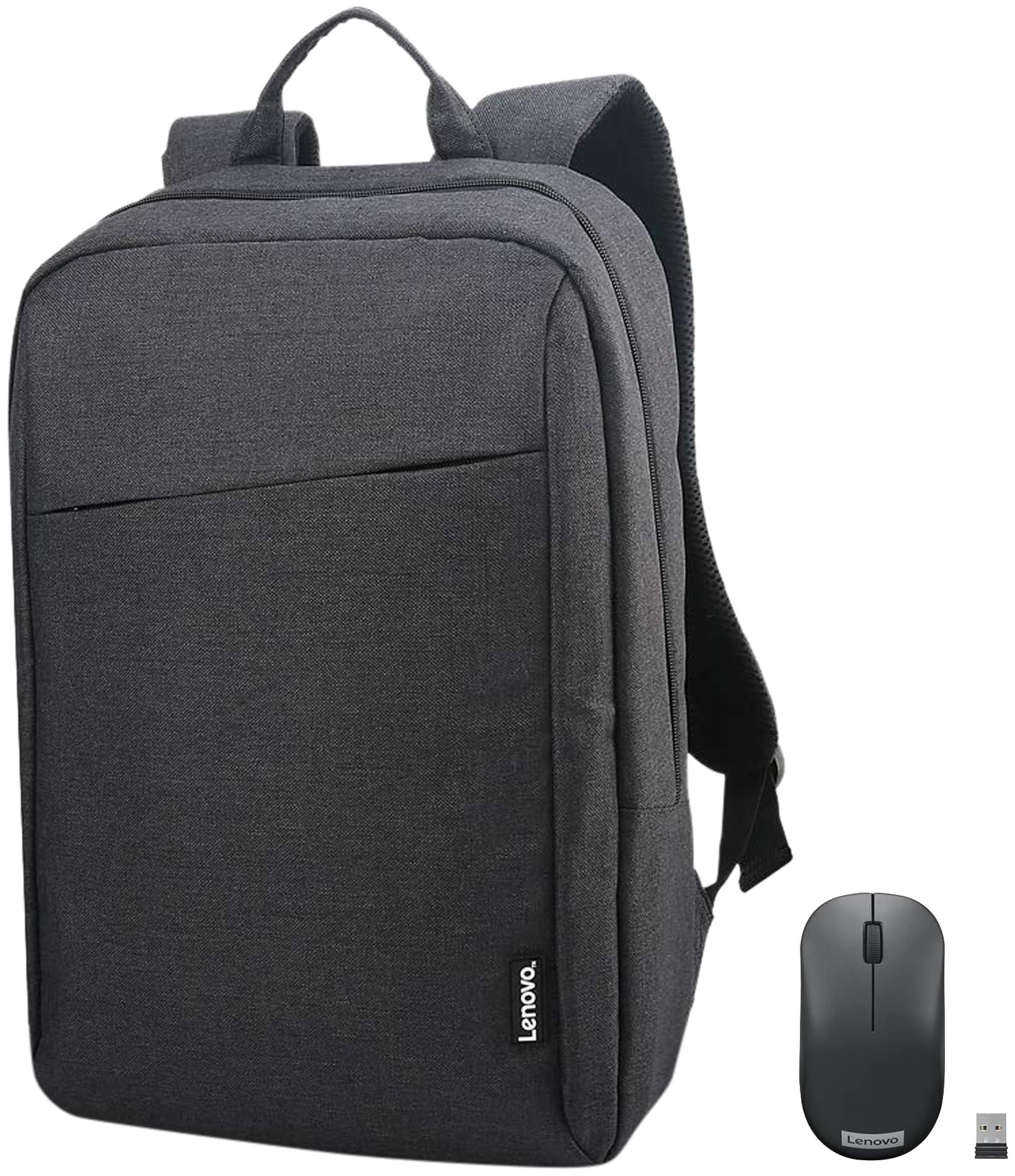 Lenovo Casual Laptop Backpack B210 15.6-inch(39.6cm) && 130 Wireless Compact Mouse, 1K DPI Optical sensor, 2.4GHz Wireless NanoUSB, 10m range, 3button(left,right,scroll)