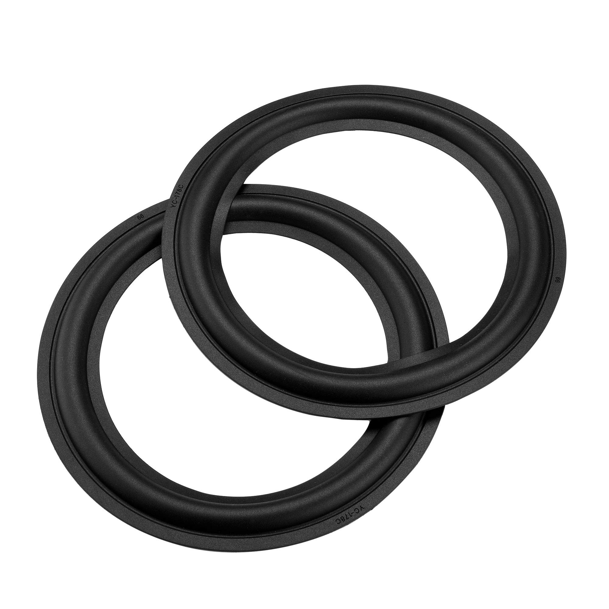 Bluecell 2pcs Black Color 8” Rubber Speaker Edge Surround Rings Replacement Parts for Speaker Repair or DIY (8") 1