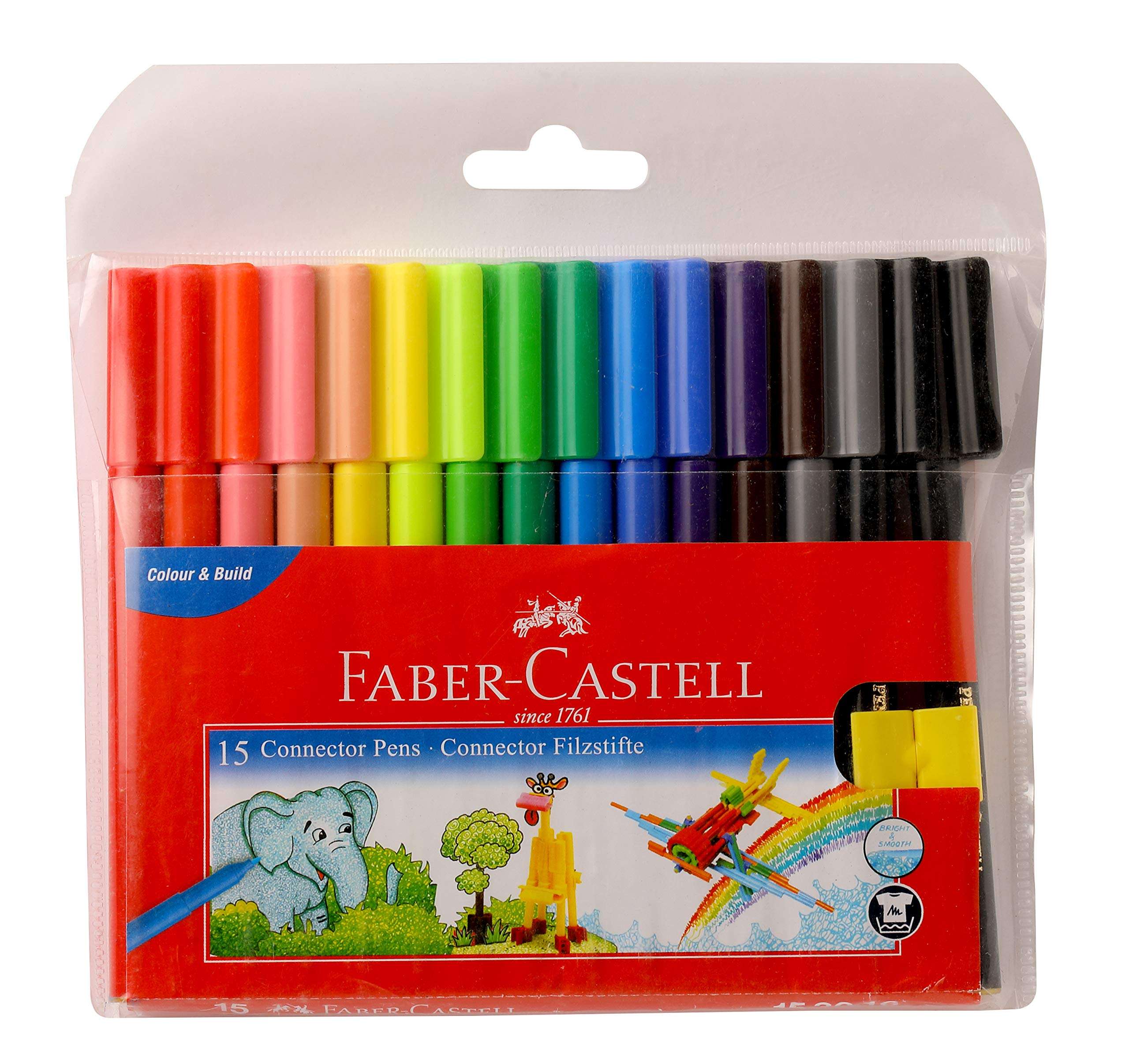 Faber-Castell Bi-Color Pencil Set - Pack of 9 Connector Pen Set - Pack of 15 6