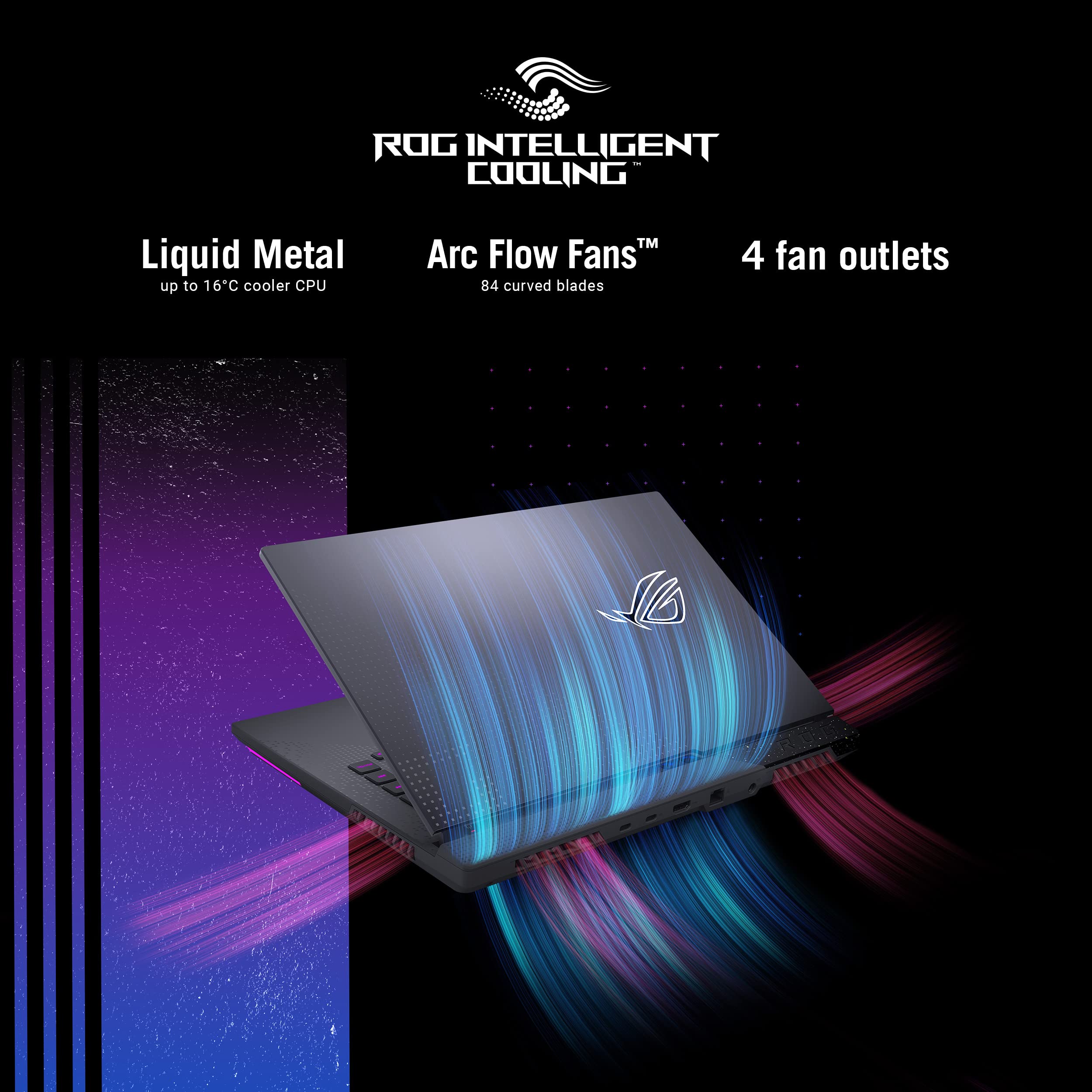 ASUS ROG Strix G17 (2022), 17.3" (43.94 cm) WQHD 240Hz/3ms, AMD Ryzen 9 6900HX, 8GB RTX 3080, Gaming Laptop (16GB/1TB SSD/90WHrs Battery/Windows 11/with Office/Green/2.90 Kg), G713RS-LL023WS 6