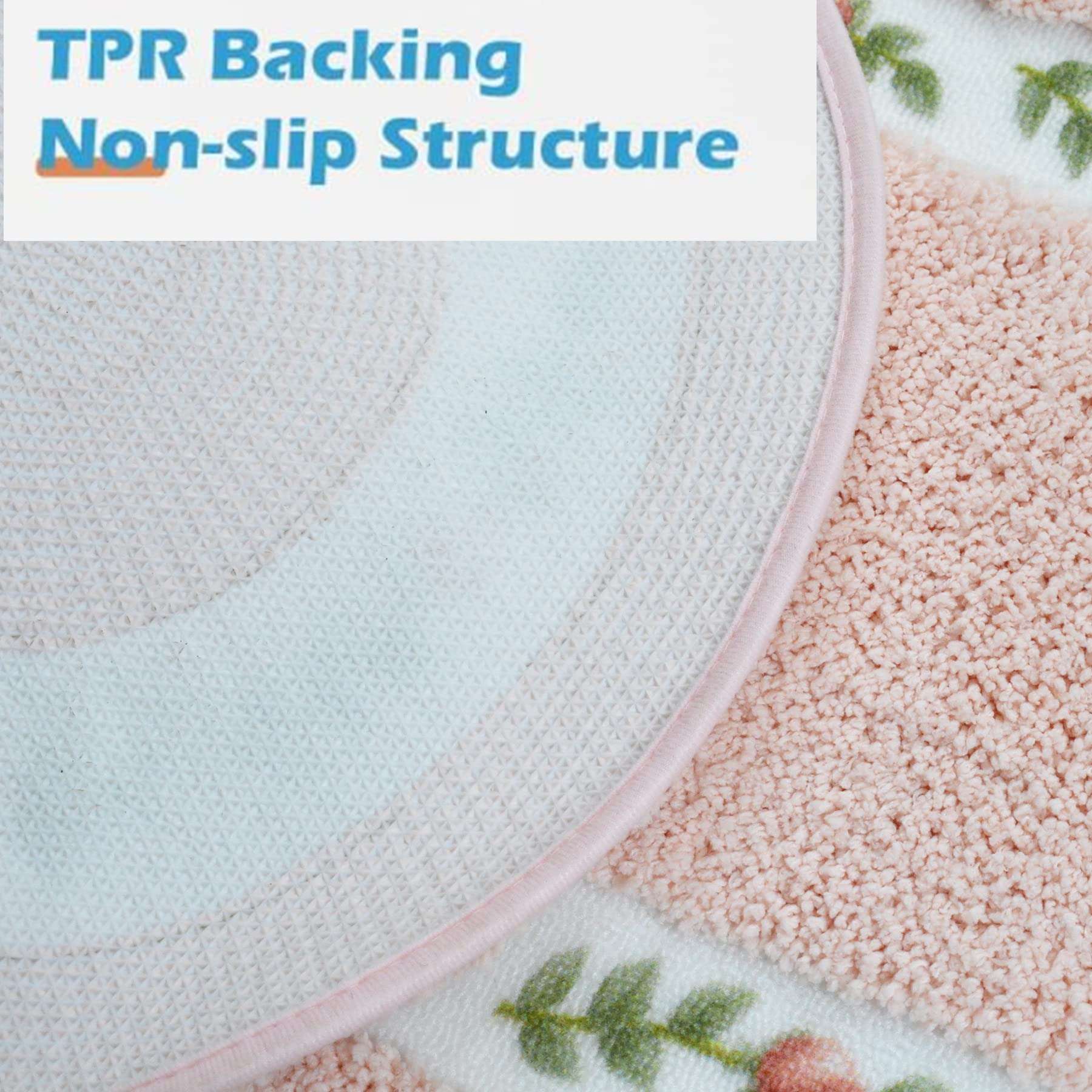 ABREEZE Rose Flower Area Rugs for Living Room Bedroom Non Slip Door Mat Ultra Soft Washable Rug Absorbent Bath Rug Floor Mat Carpet Kitchen Mat 17.71x49.21 Inch Pink 6