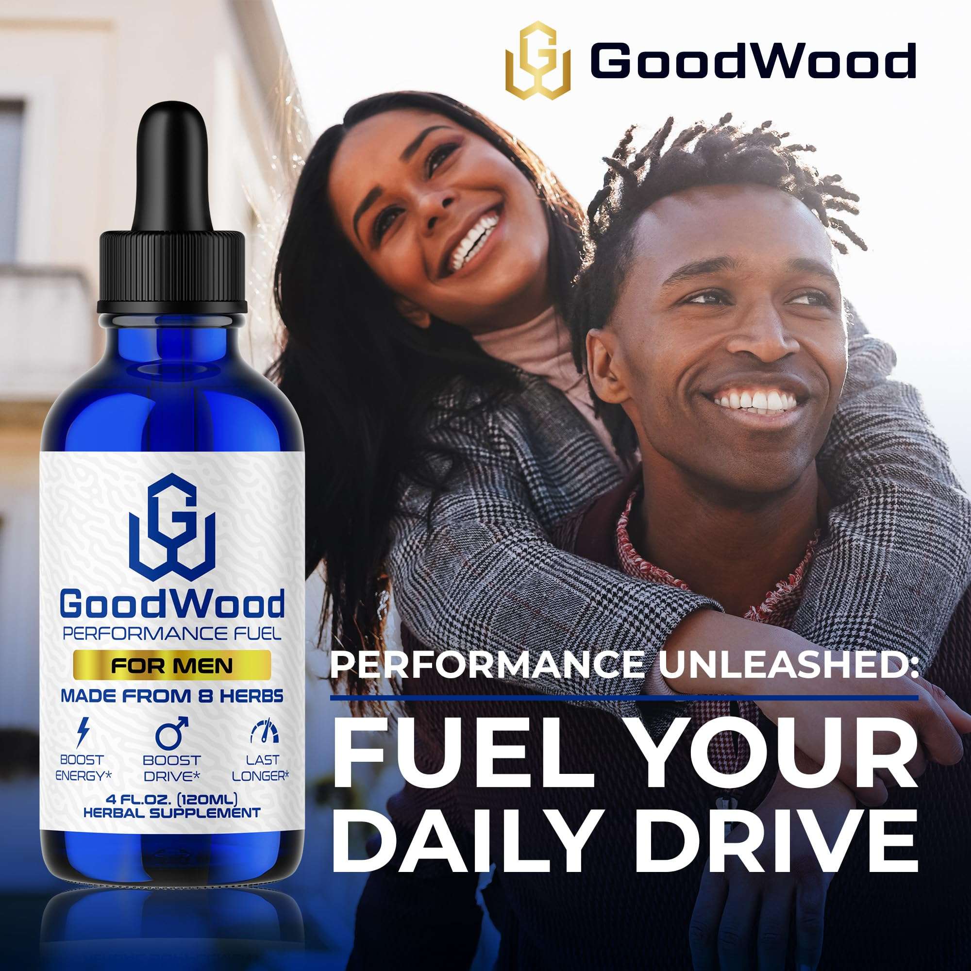 GoodWood - Male Liquid Drops - Increases Stamina and Size - Improves Energy, Drive, and Power - for Men Ages 30, 40, 50, 60+ - Made with 8 Herbs and Organic - One Pack 3