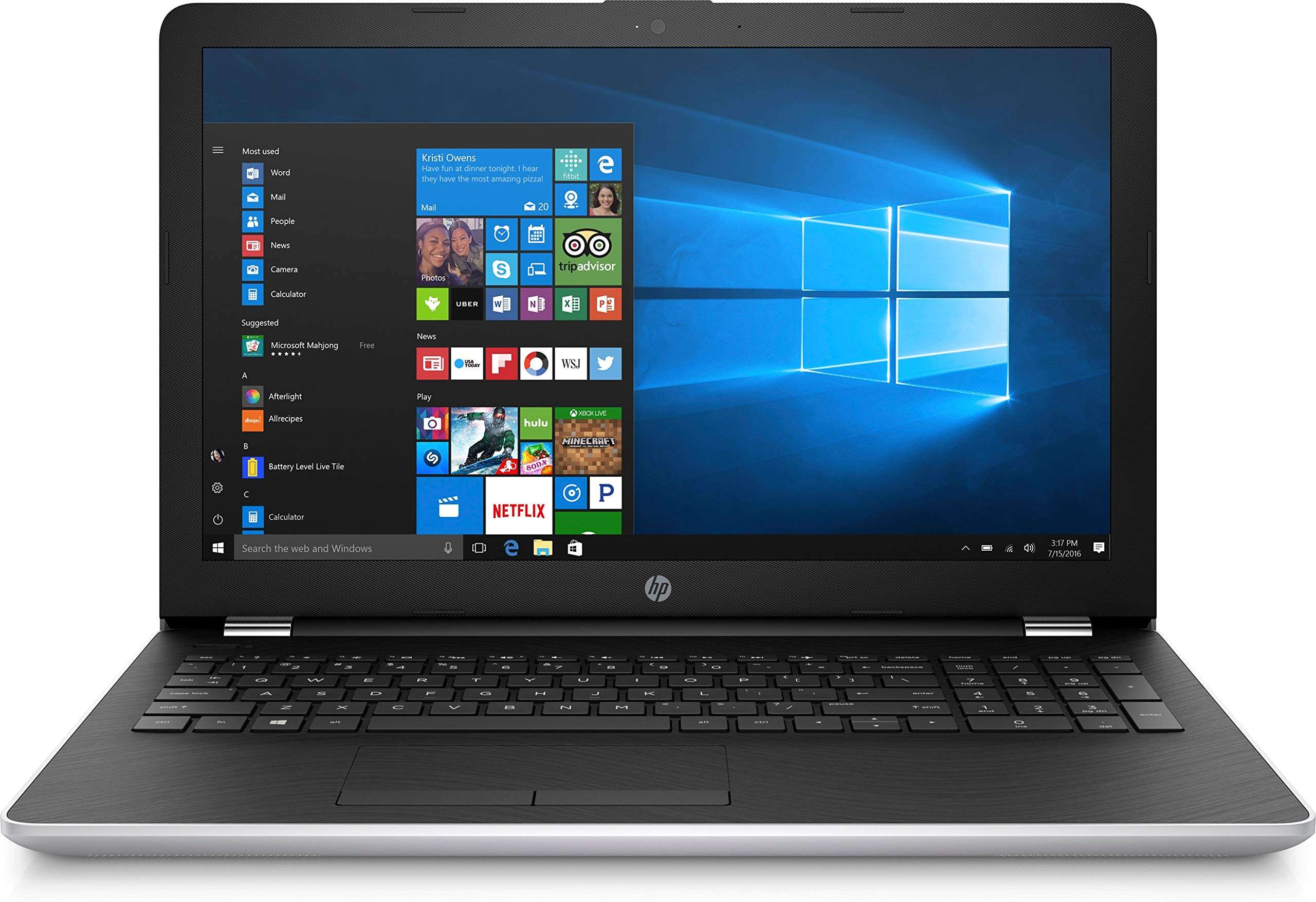 HP Jaguar 15-bs070wm, 15.6" Natural Silver Touch Screen Laptop, Windows 10, Intel Core i5-7200U Processor, 8GB Memory, 1TB Hard Drive 1