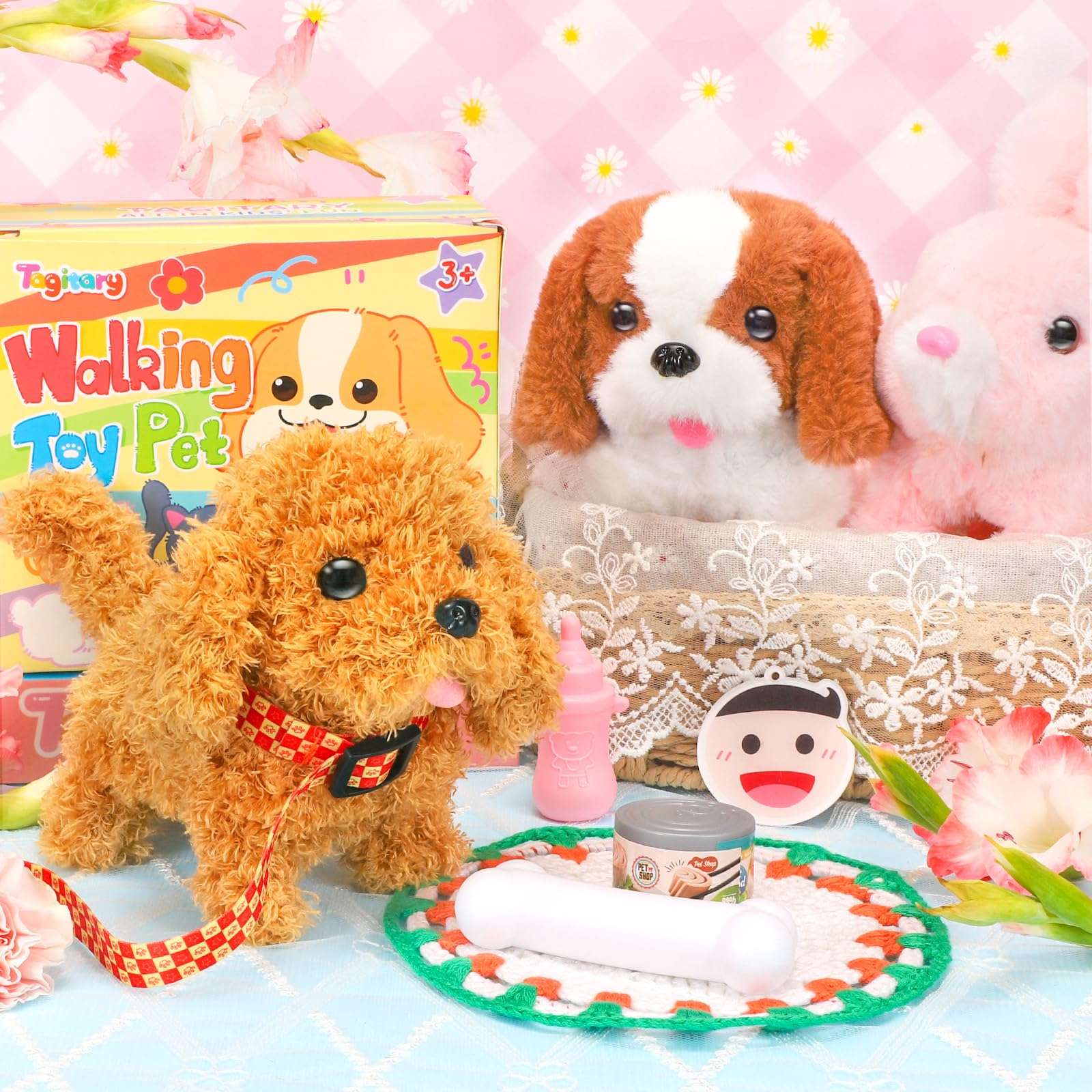 Tagitary Plush Toys Hopping Easter Bunny and Puppy 6