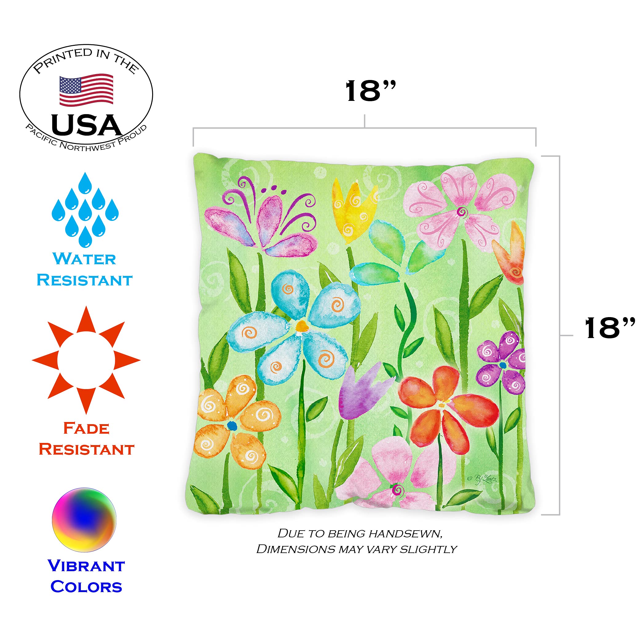 Toland Home Garden 761201 Spring Blooms 18 x 18 Inch Indoor/Outdoor, Pillow, Case (2-Pack) 3