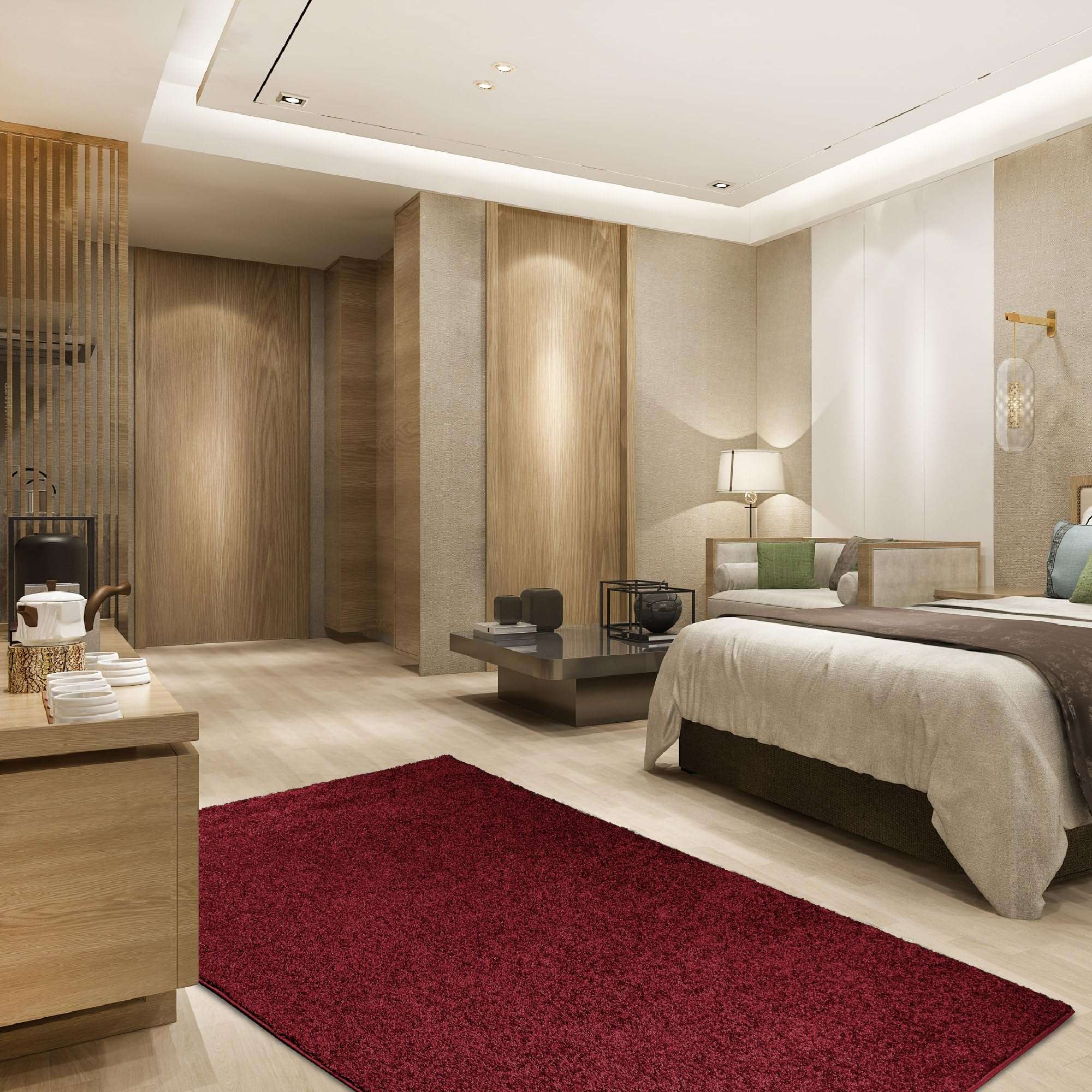 Home Queen Solid Color Custom Size Runner Area Rug Burgundy, 2' x 3', Stain Resistant, Living Room, Pet-Friendly and Stylish, Machine-Made, Wedding Occasions 3